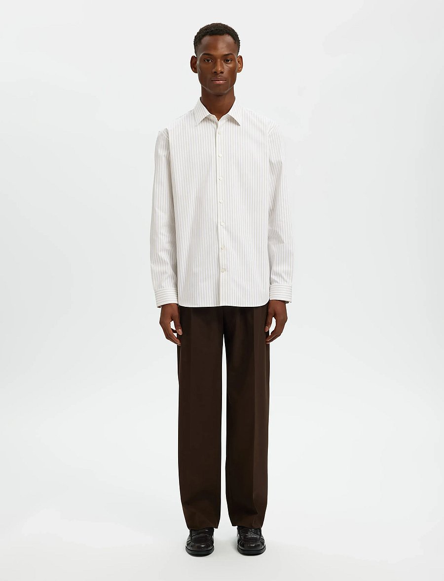 Selected - SLMFILIP-PERFORMANCE SLIM LS SHIRT NOOS - formelle hemden - sand - 3