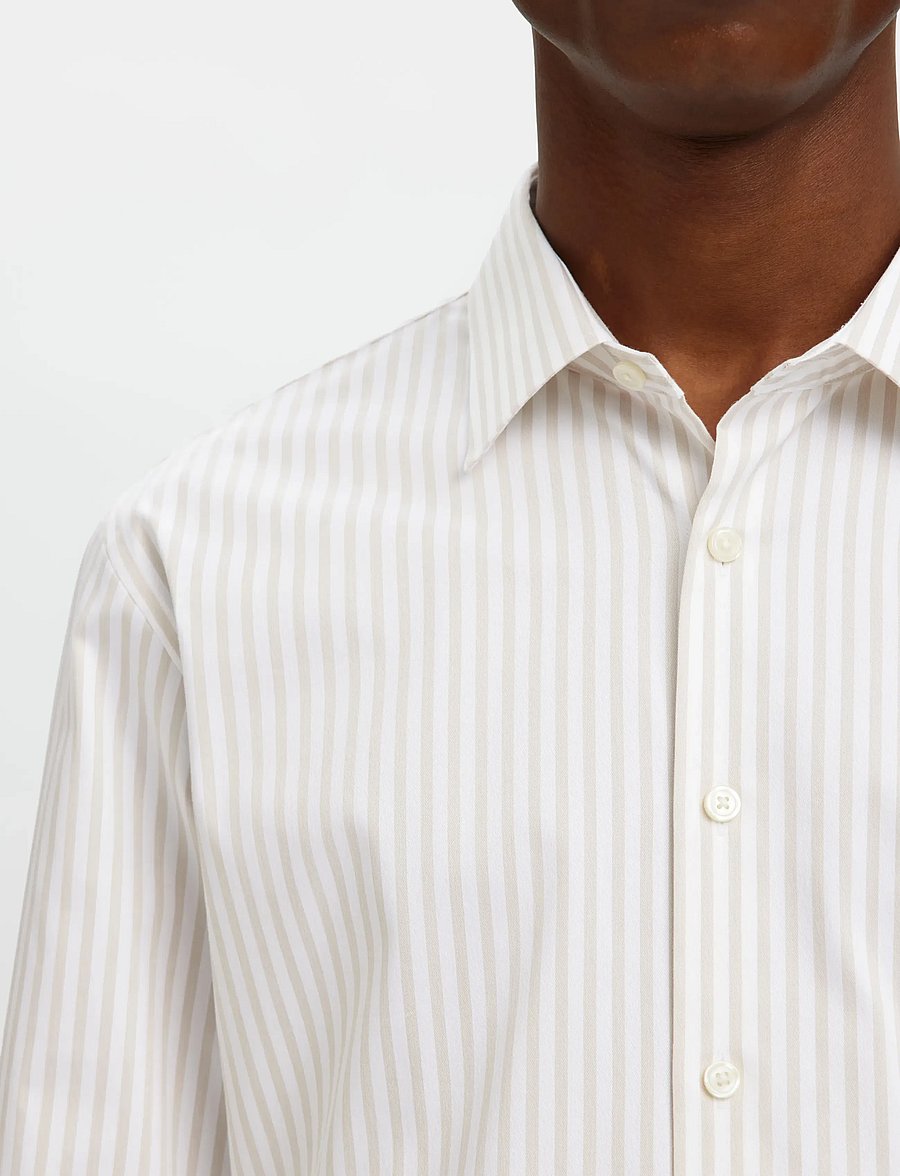 Selected - SLMFILIP-PERFORMANCE SLIM LS SHIRT NOOS - formelle hemden - sand - 4
