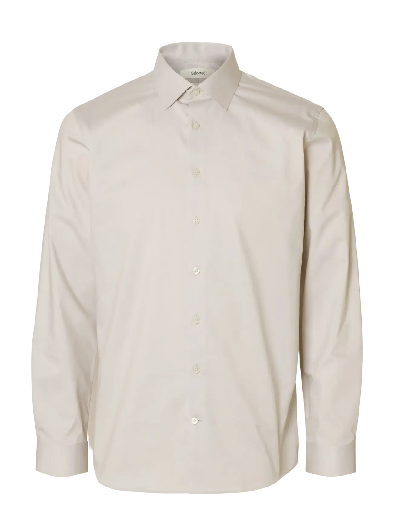 SELECTED Slmfilip-Performance Slim Ls Shirt Noos Beige - S - Herren
