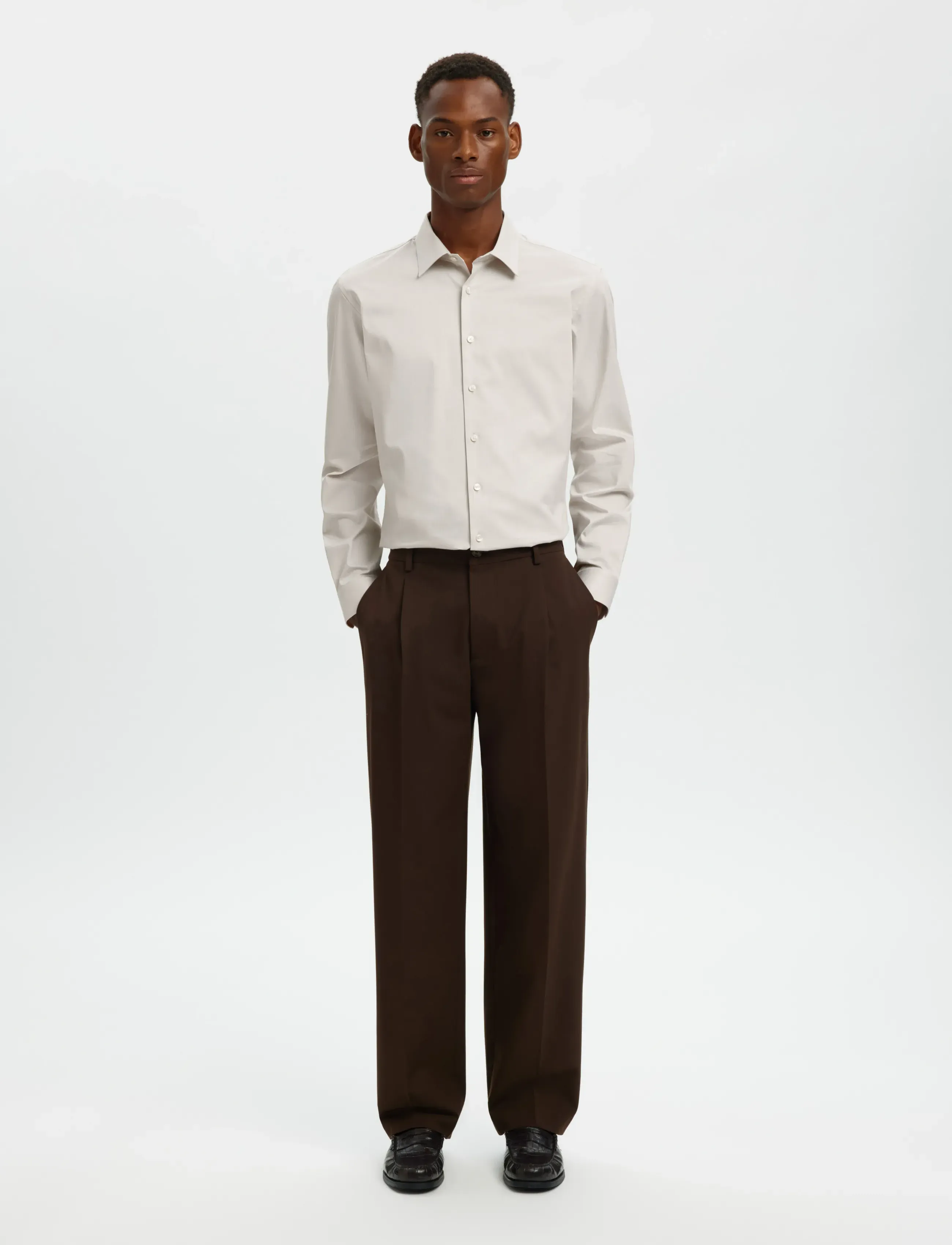 Selected - SLMFILIP-PERFORMANCE SLIM LS SHIRT NOOS - formelle hemden - sand - 5