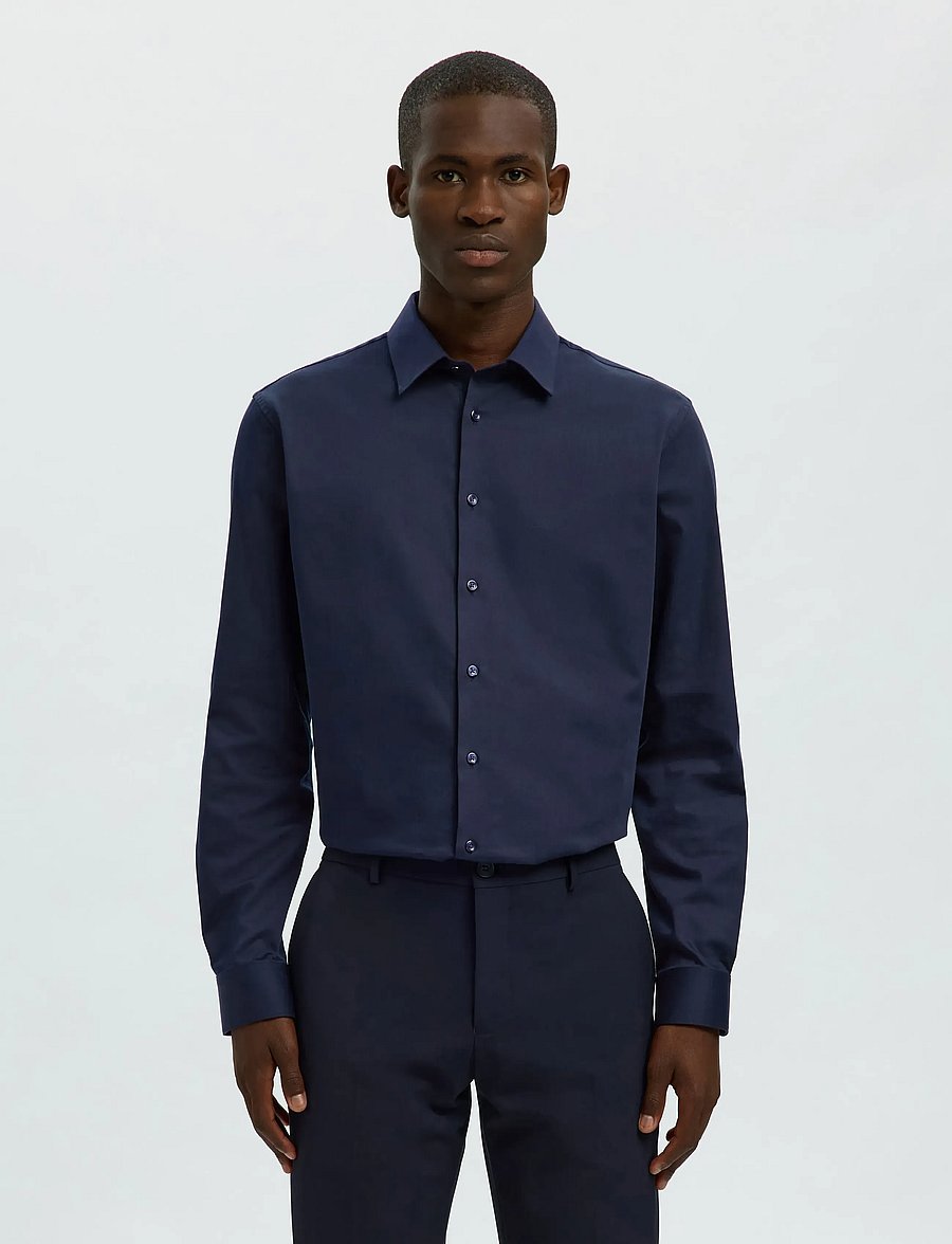 Selected - SLMFILIP-PERFORMANCE SLIM LS SHIRT NOOS - formelle hemden - sky captain - 0