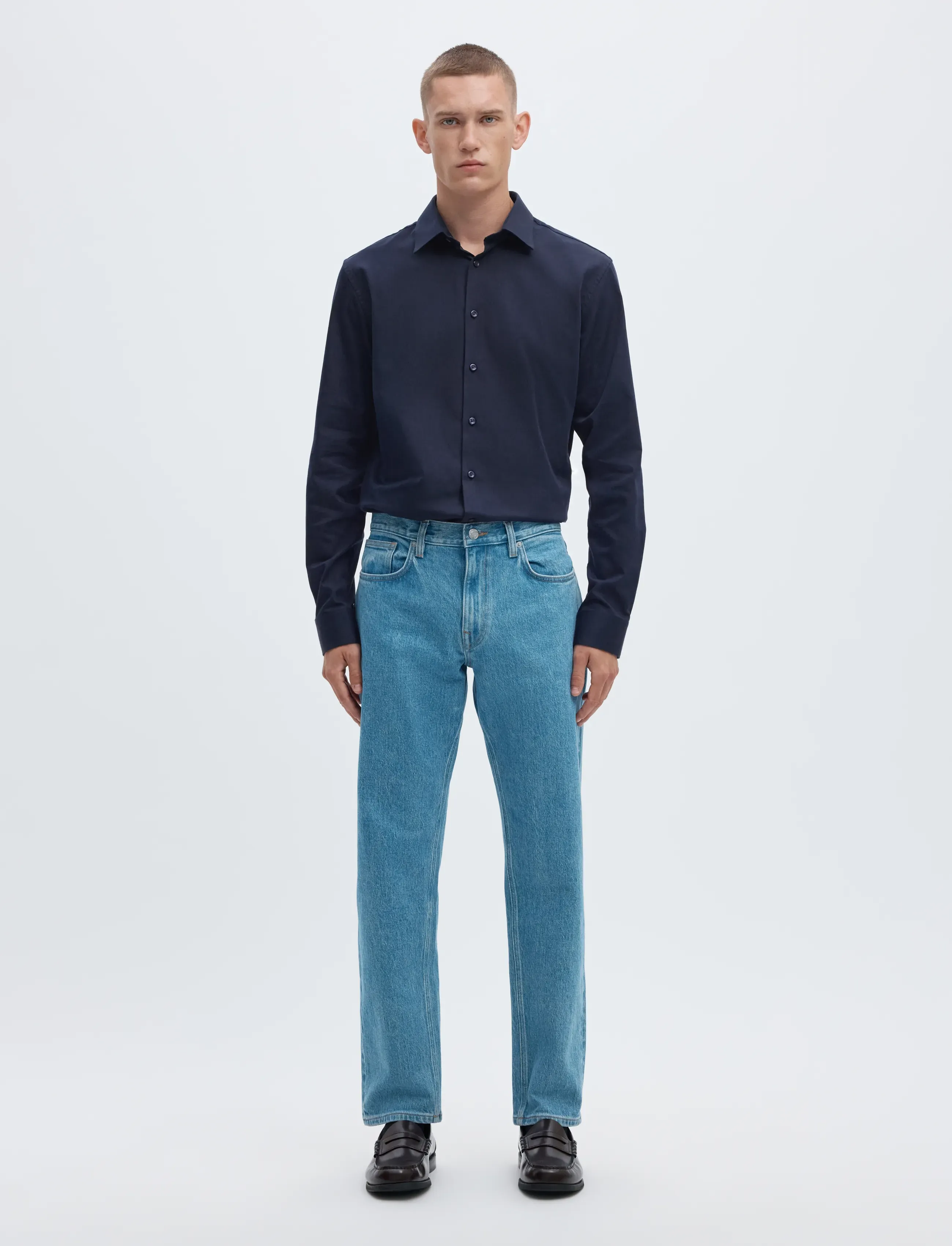 Selected - SLMFILIP-PERFORMANCE SLIM LS SHIRT NOOS - formal shirts - sky captain - 3