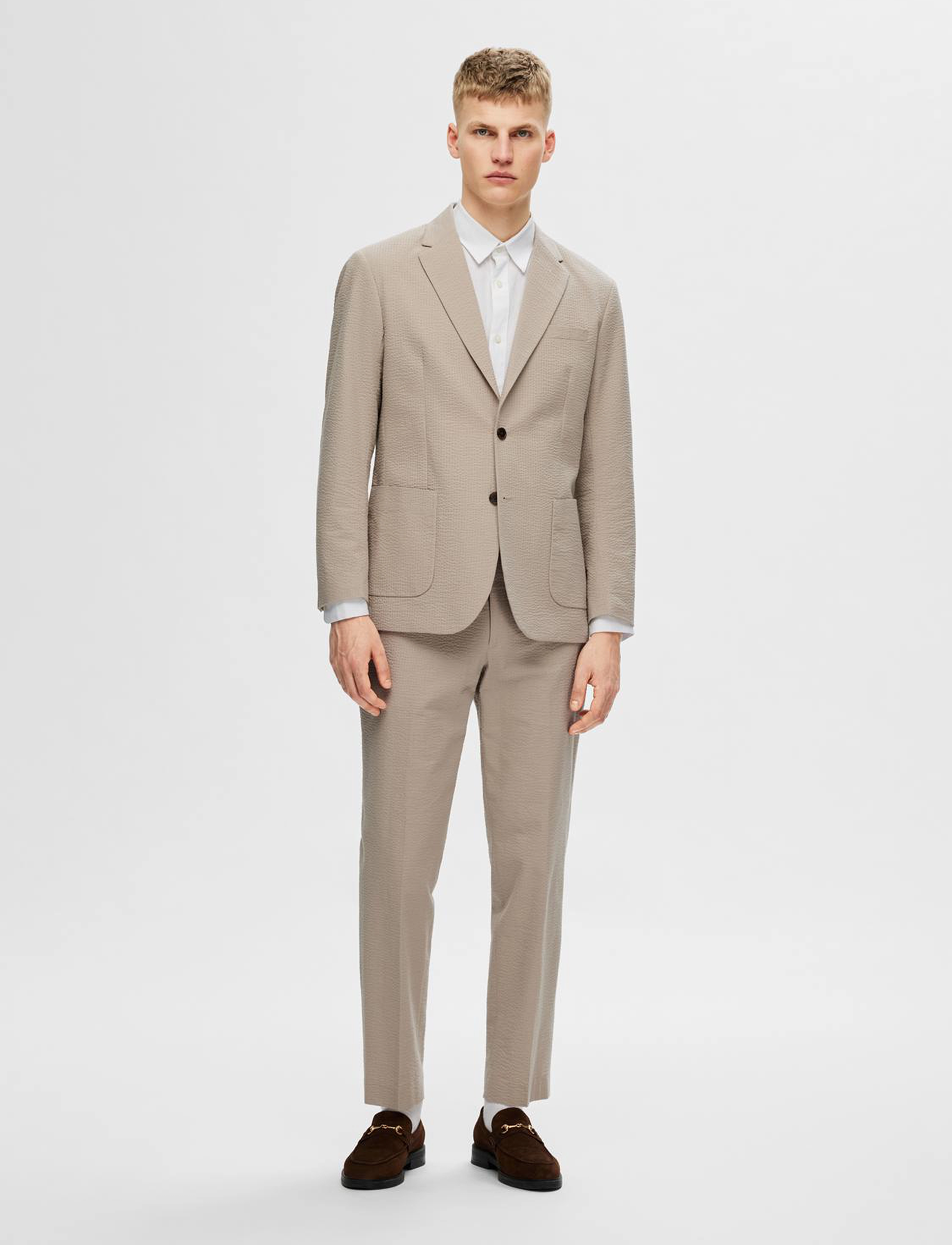Selected - SLHREG-SMITH SEERSUCKER BLZ - pure cashmere - 5