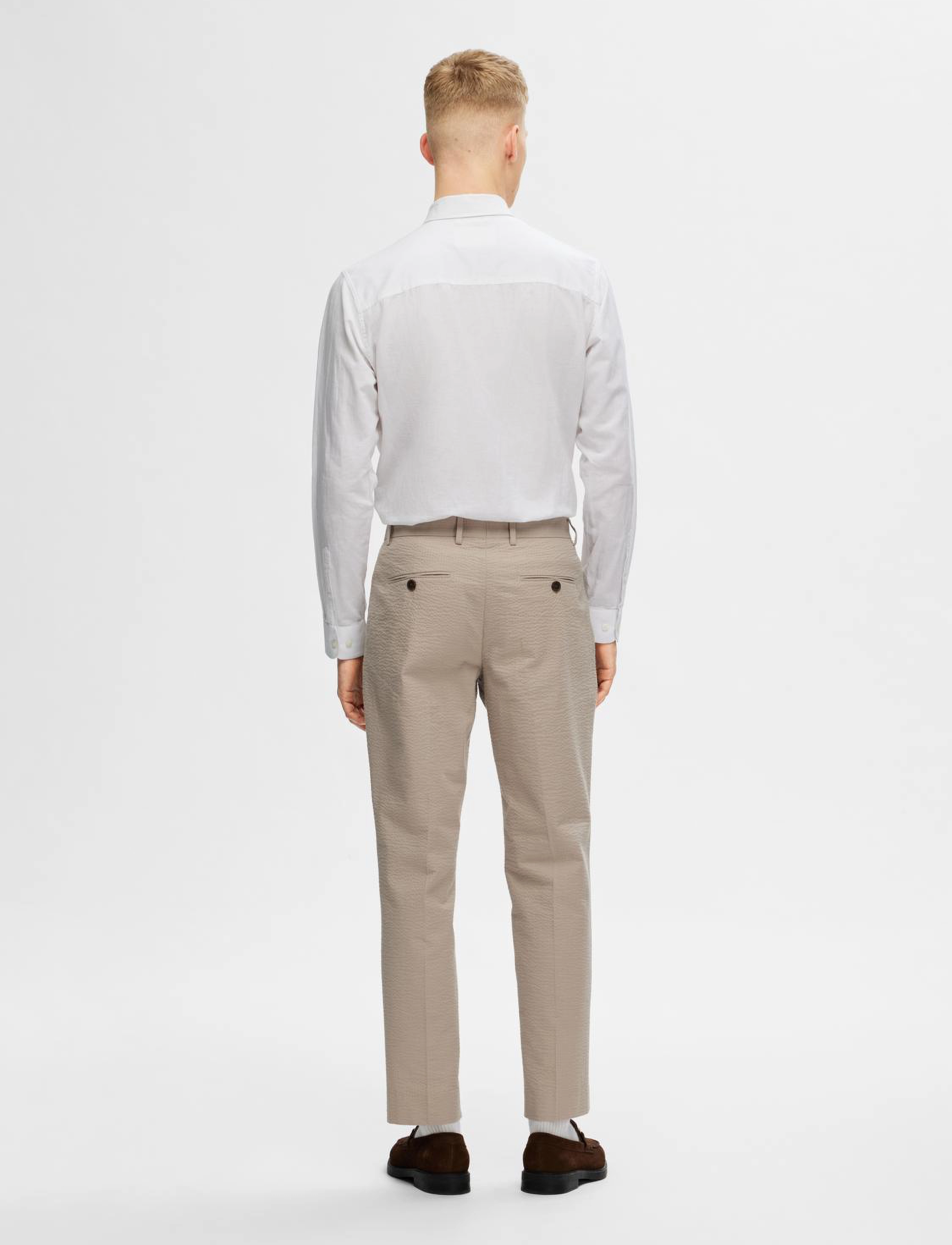 Selected - SLHREG-SMITH SEERSUCKER TRS - pure cashmere - 3