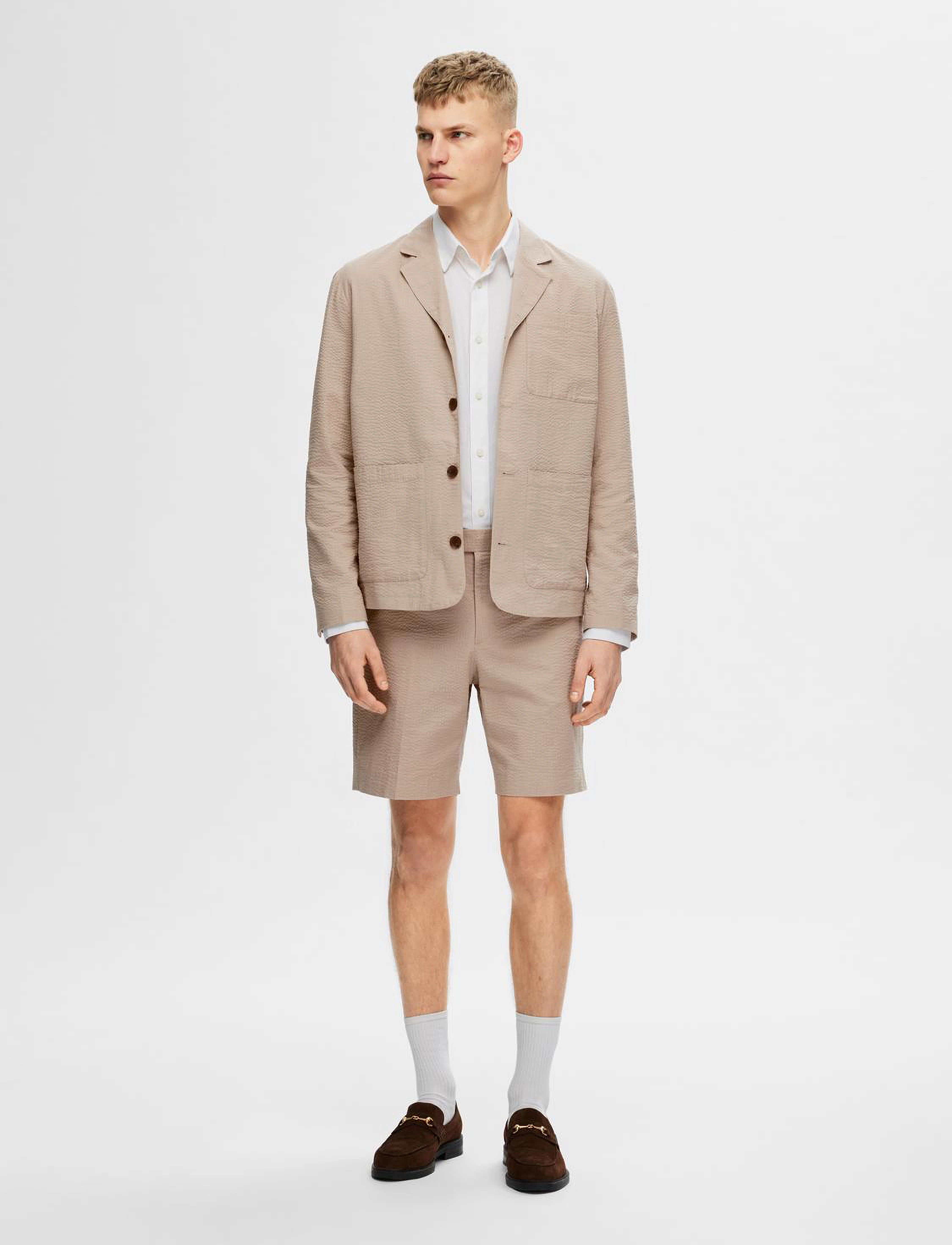 Selected - SLH-SMITH SEERSUCKER HYBRID BLZ - pure cashmere - 3