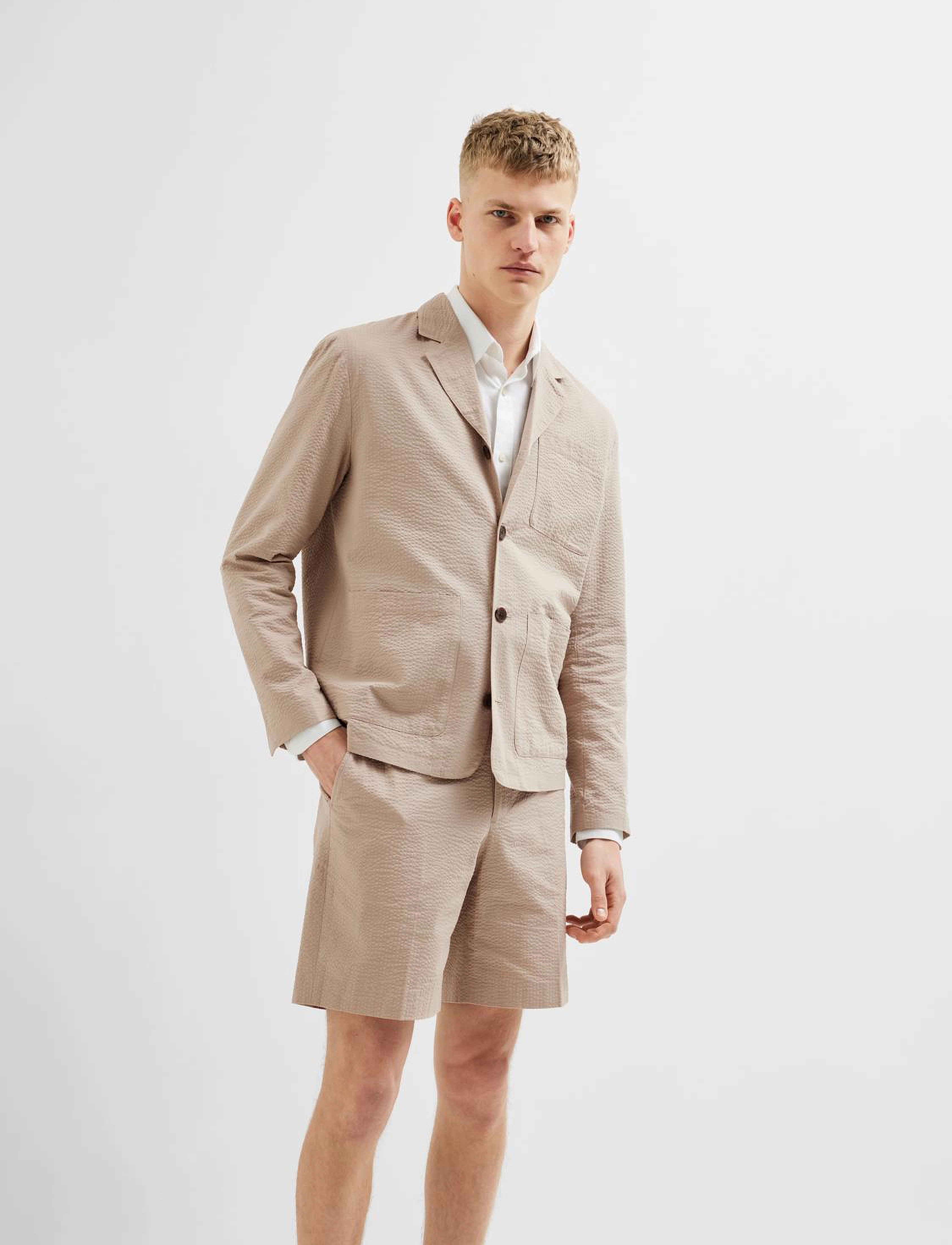 Selected - SLH-SMITH SEERSUCKER HYBRID BLZ - pure cashmere - 4