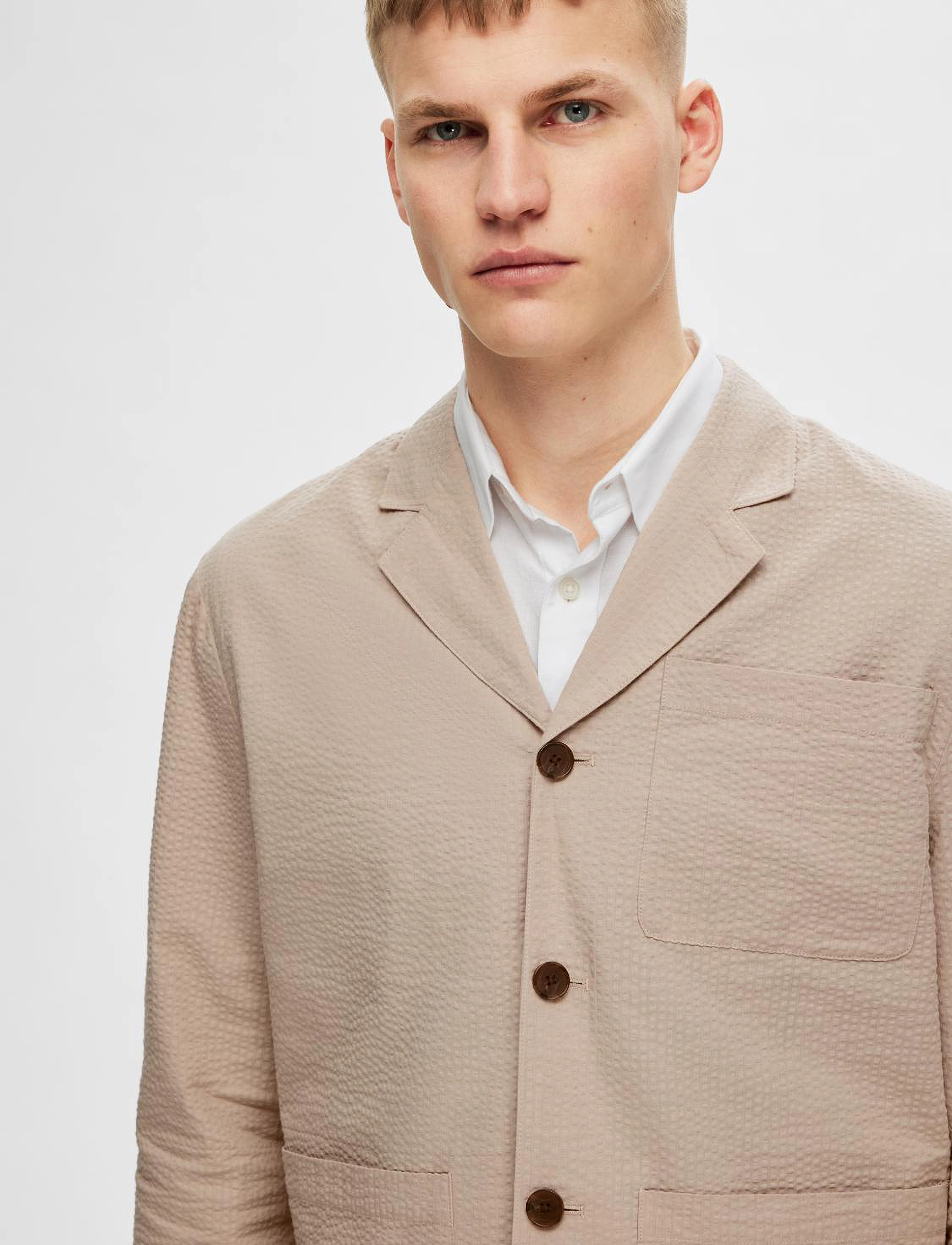Selected - SLH-SMITH SEERSUCKER HYBRID BLZ - pure cashmere - 5