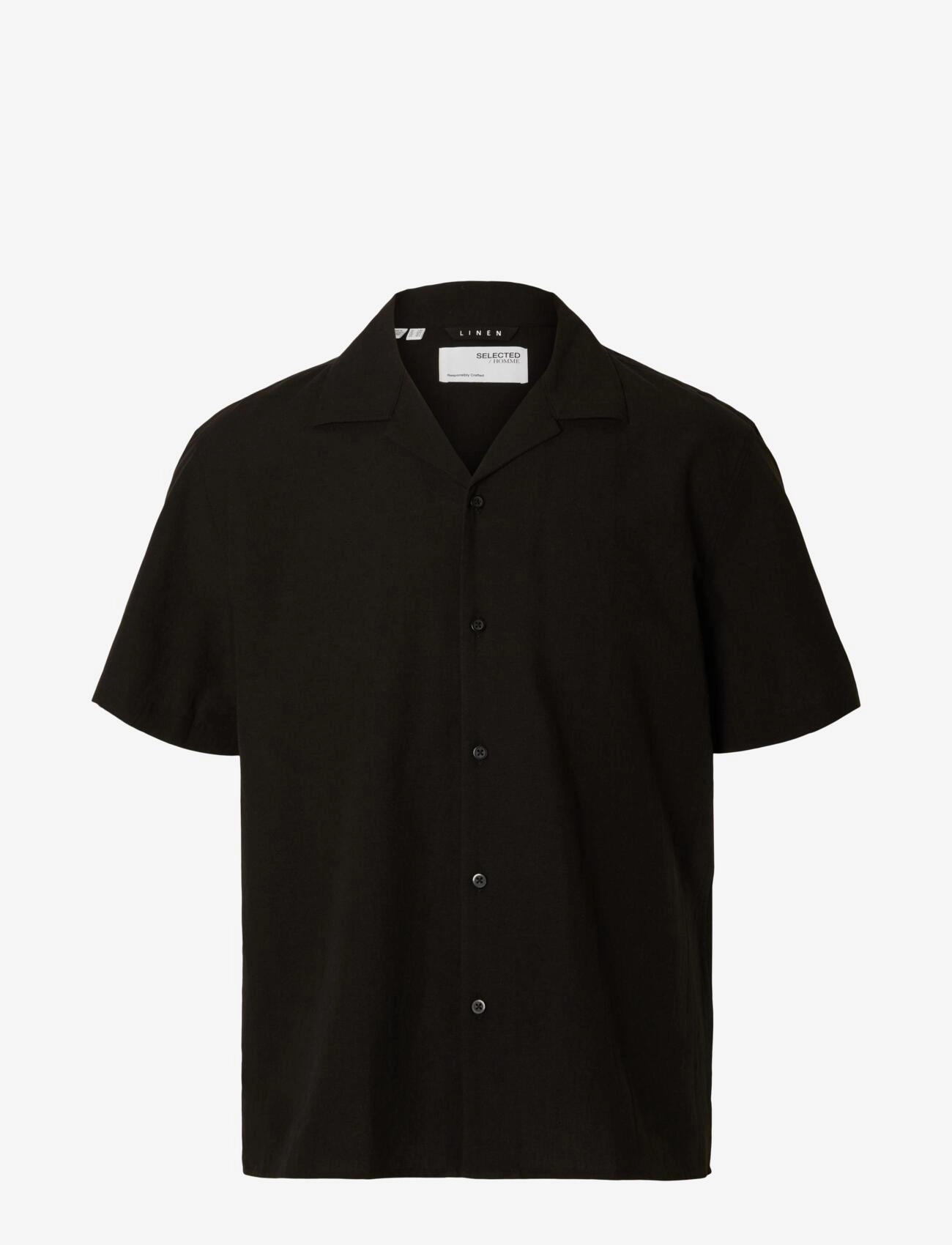 Selected SLHRELAXSUN SHIRT SS RESORT - Selected - BLACK / black
