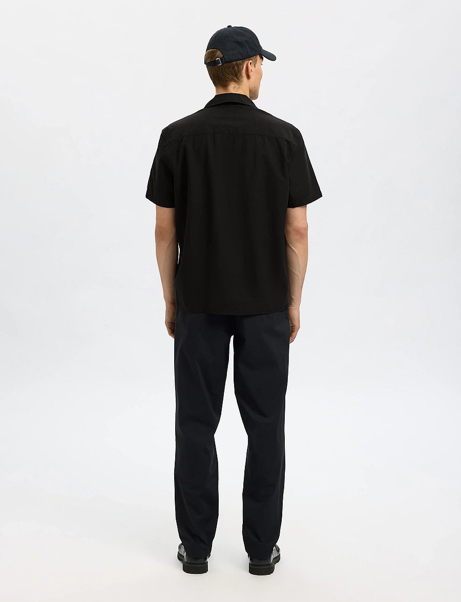 Selected - SLHRELAXSUN SHIRT SS RESORT - chemises de lin - black - 2