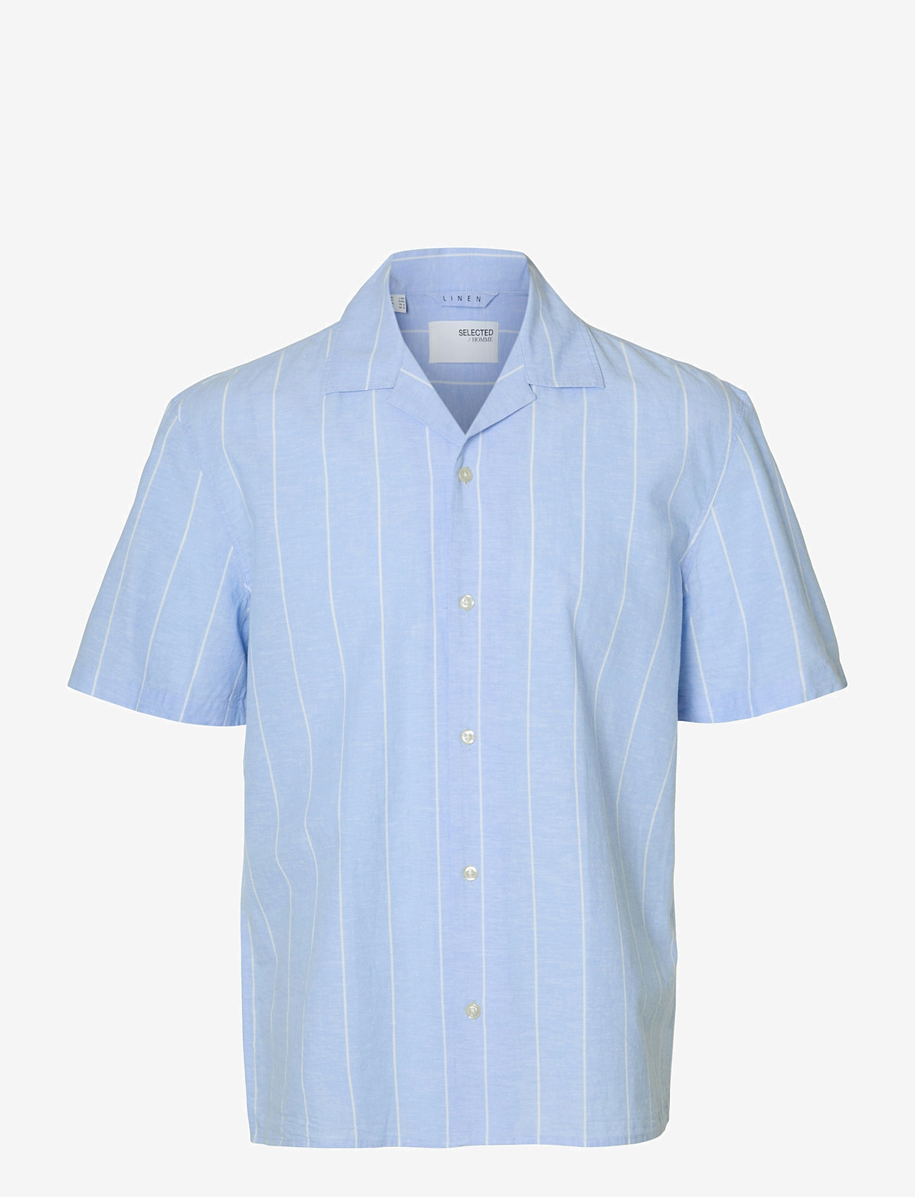 Selected - SLHRELAXSUN SHIRT SS RESORT - linneskjortor - cashmere blue - 1
