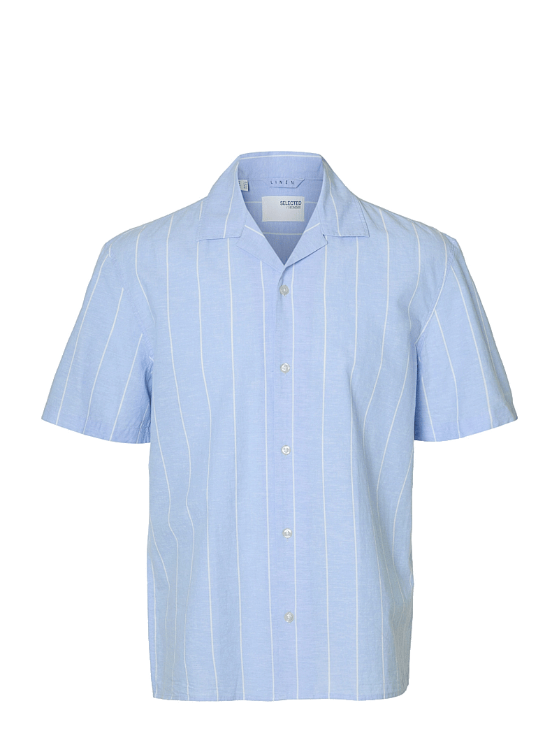 Selected - SLHRELAXSUN SHIRT SS RESORT - linneskjortor - cashmere blue - 1