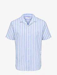 Selected Homme - SLHRELAXNEW-LINEN SHIRT SS RESORT - kortermede skjorter - cashmere blue - 0