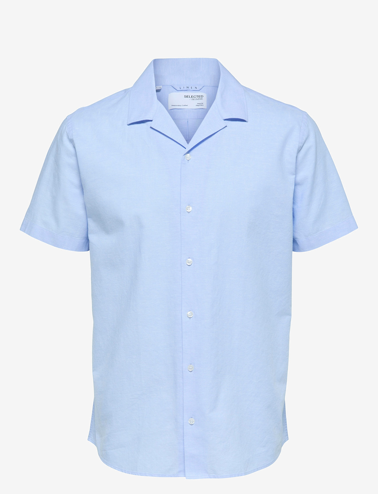 Selected - SLHRELAXSUN SHIRT SS RESORT - linased särgid - cashmere blue - 1