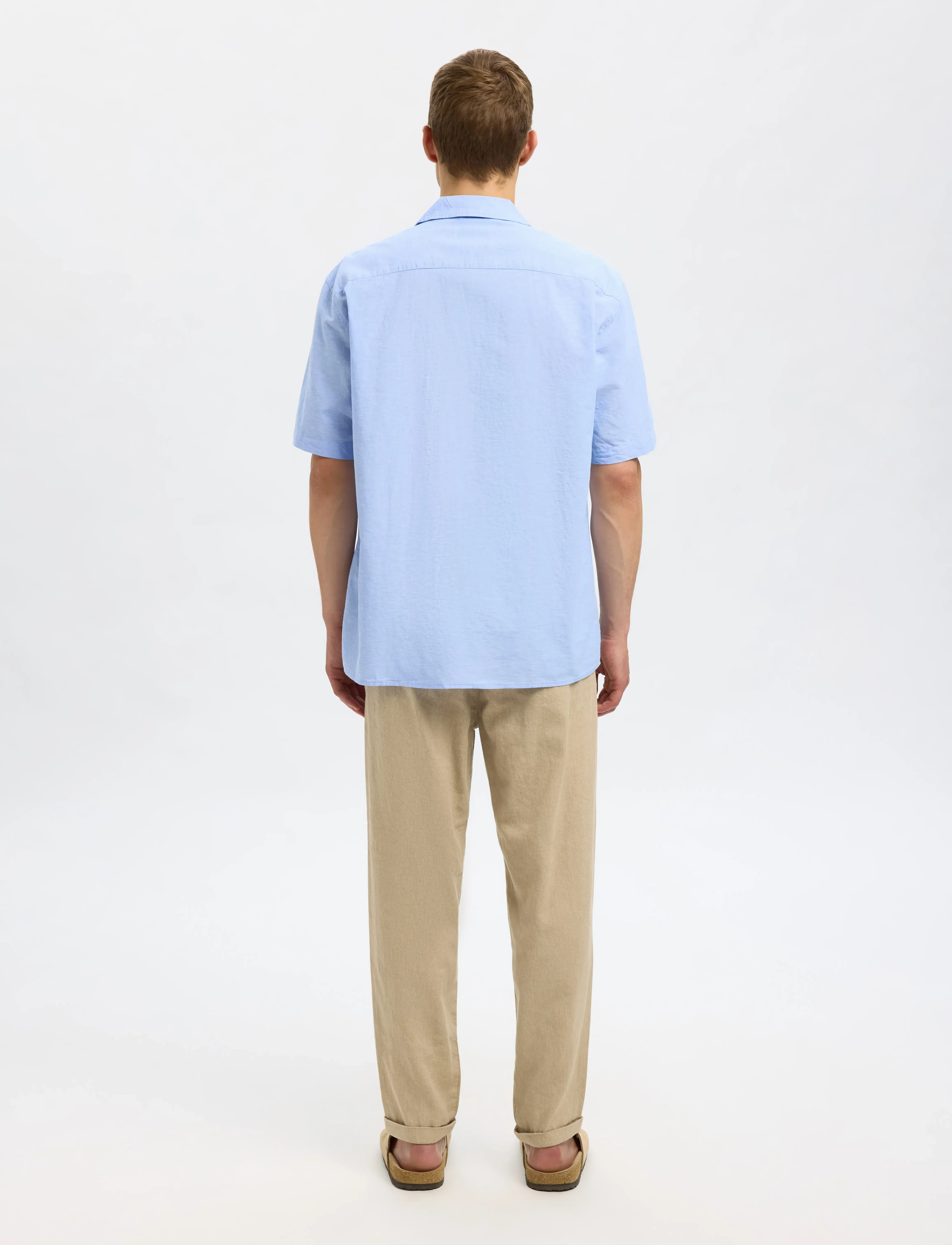 Selected - SLHRELAXSUN SHIRT SS RESORT - linneskjortor - cashmere blue - 2