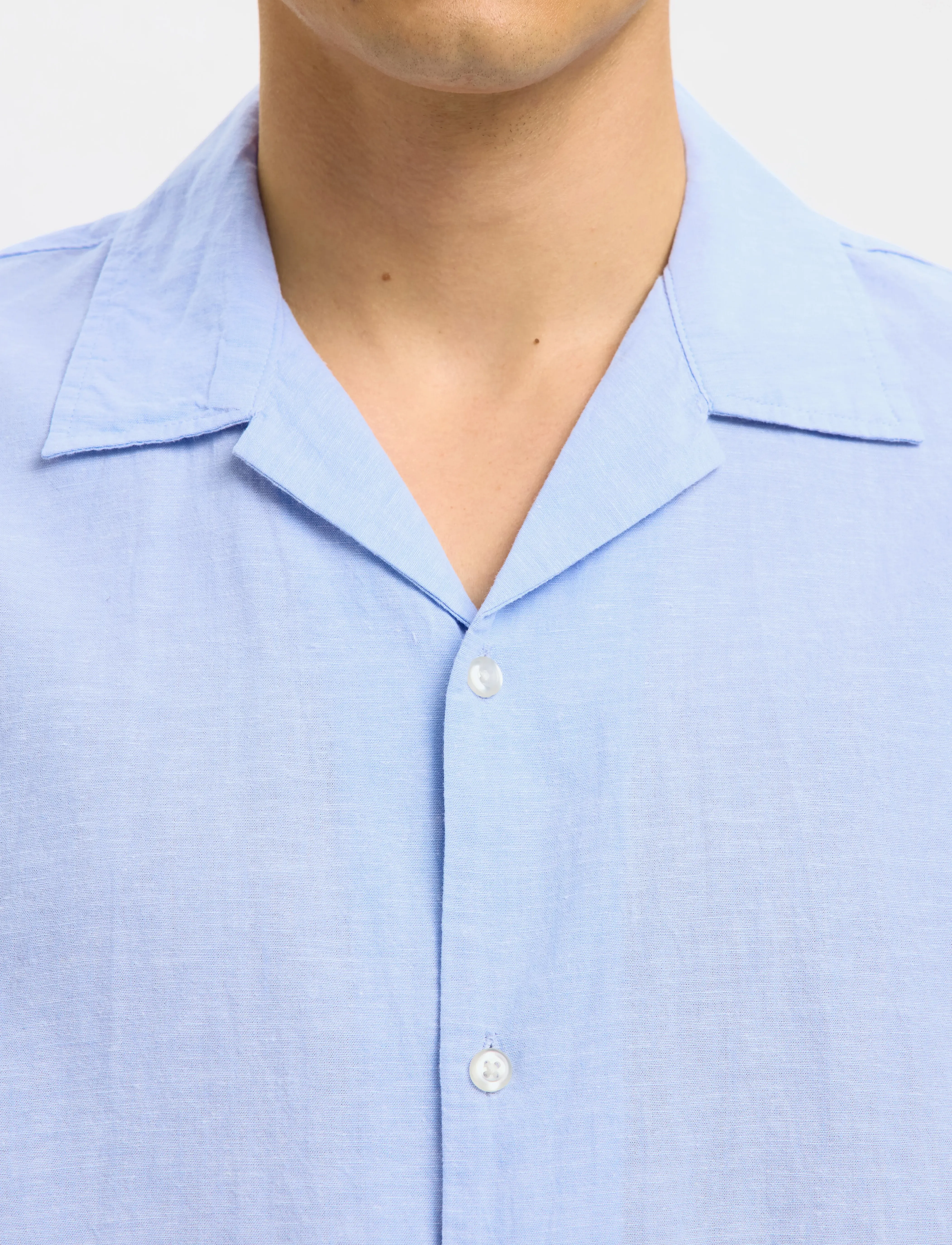 Selected - SLHRELAXSUN SHIRT SS RESORT - linneskjortor - cashmere blue - 4