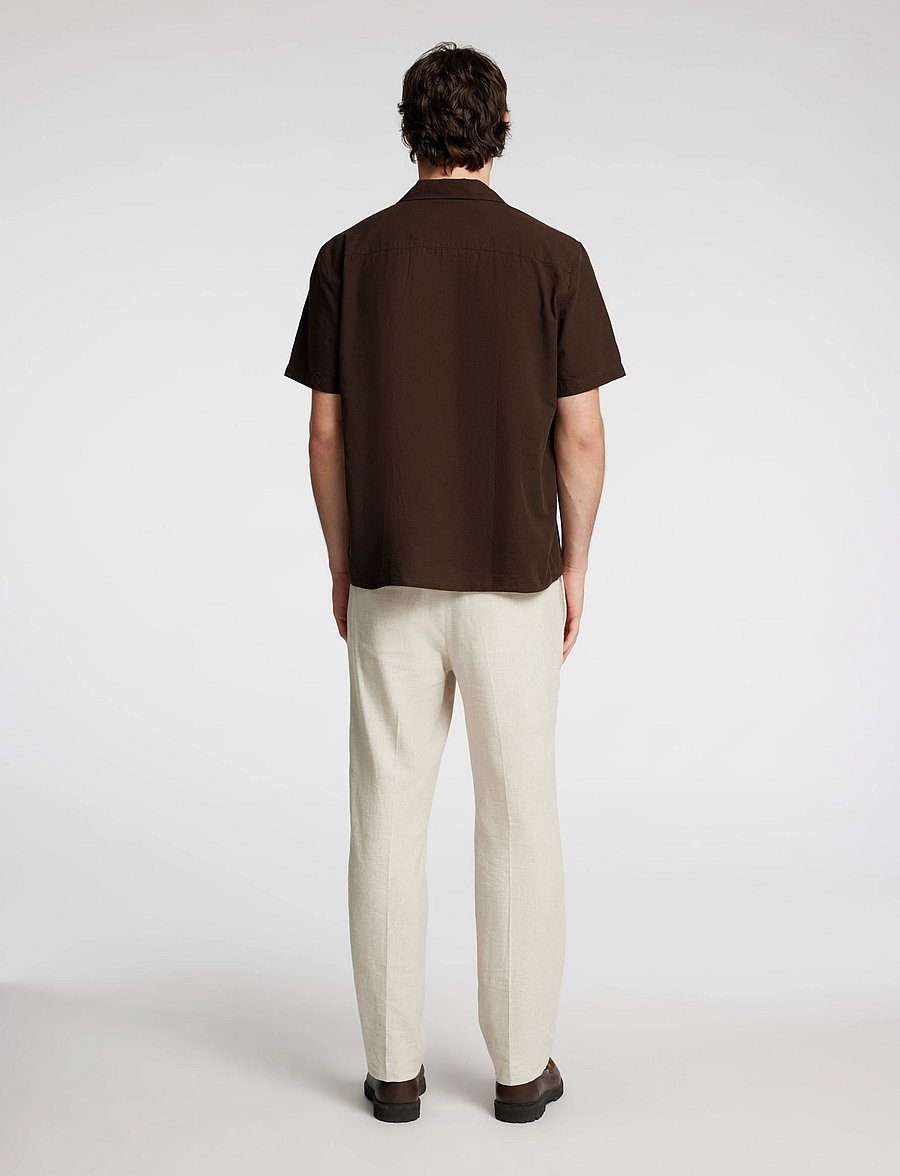 Selected - SLHRELAXSUN SHIRT SS RESORT - hørskjorter - coffee bean - 2