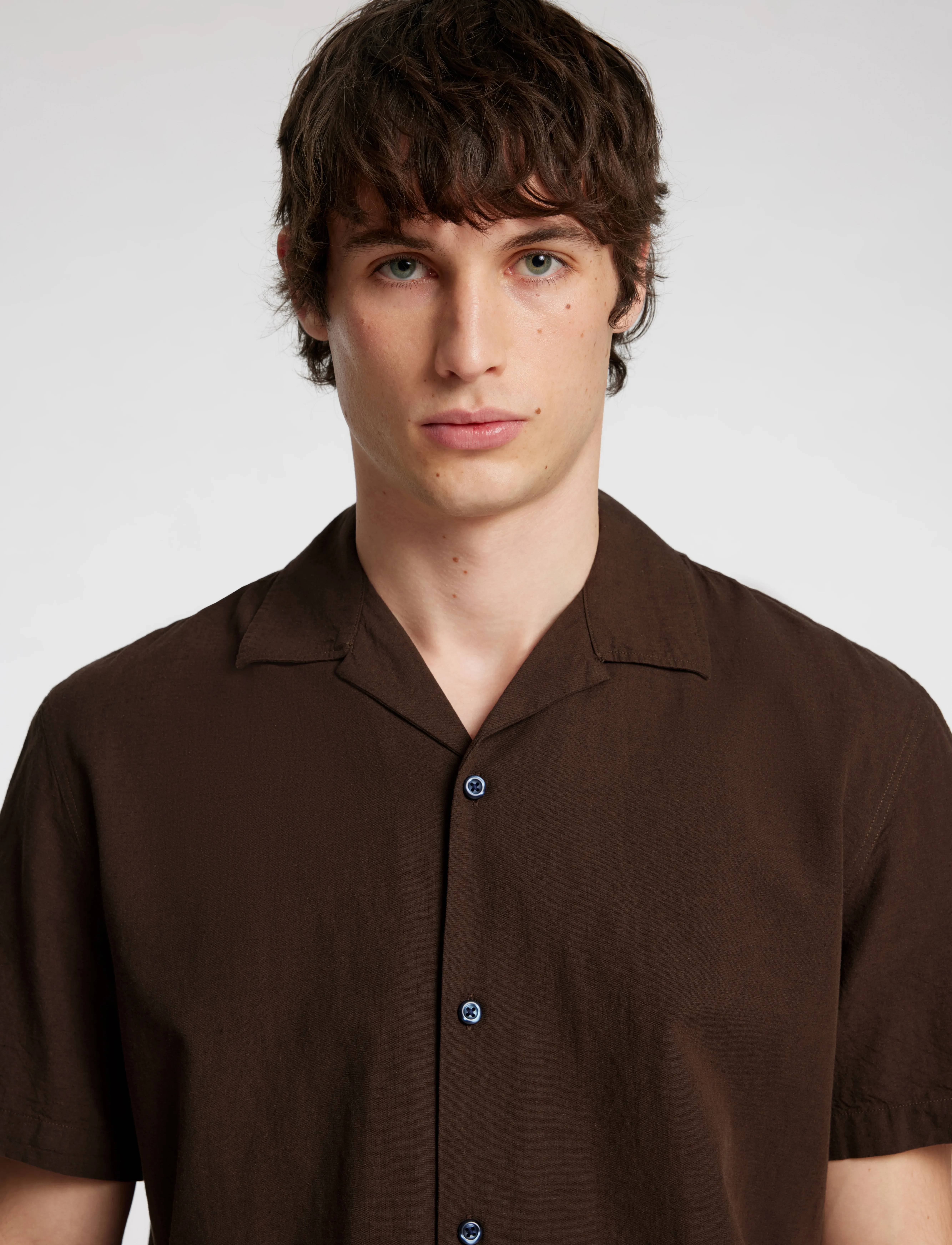Selected - SLHRELAXSUN SHIRT SS RESORT - hørskjorter - coffee bean - 3