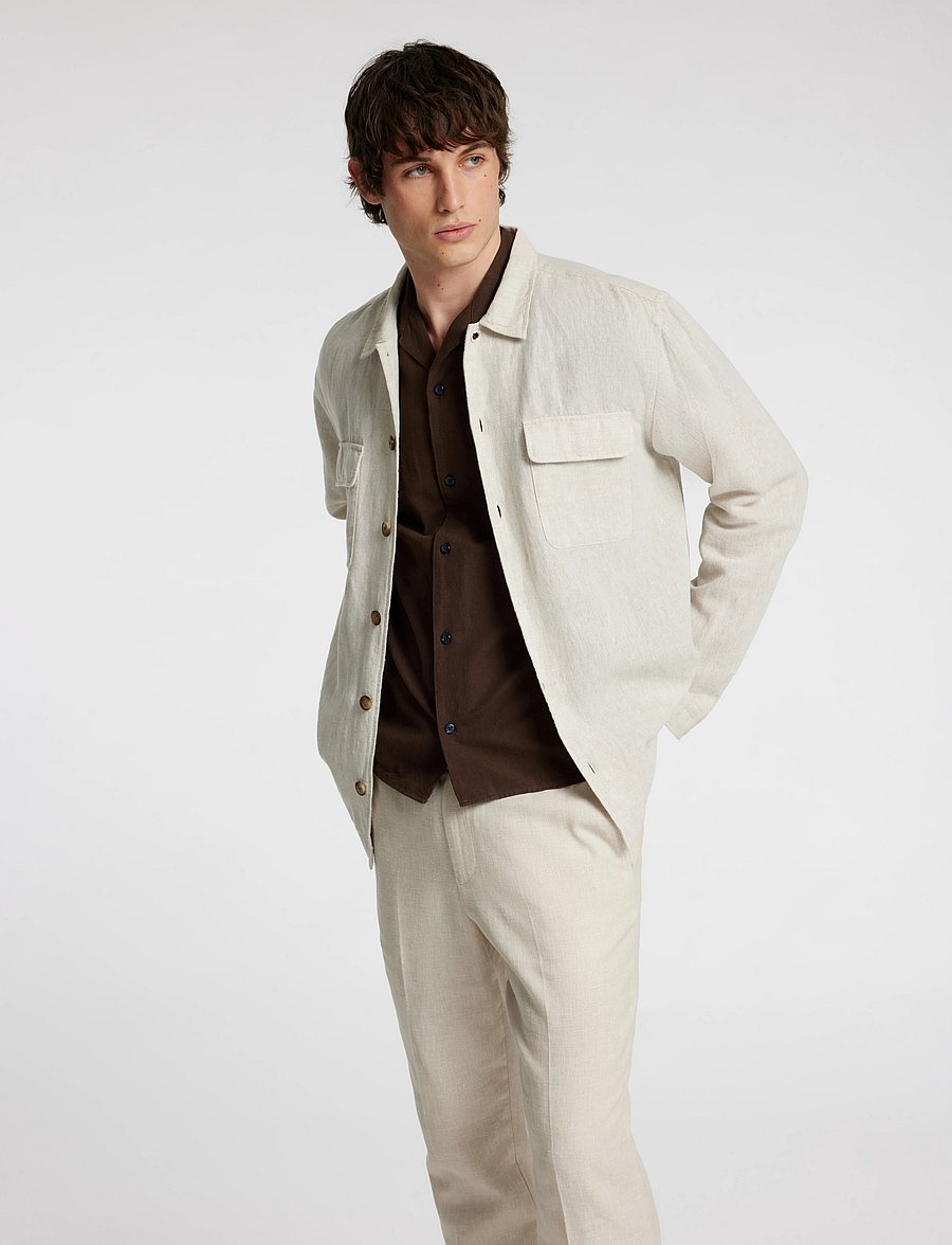 Selected - SLHRELAXSUN SHIRT SS RESORT - hørskjorter - coffee bean - 4