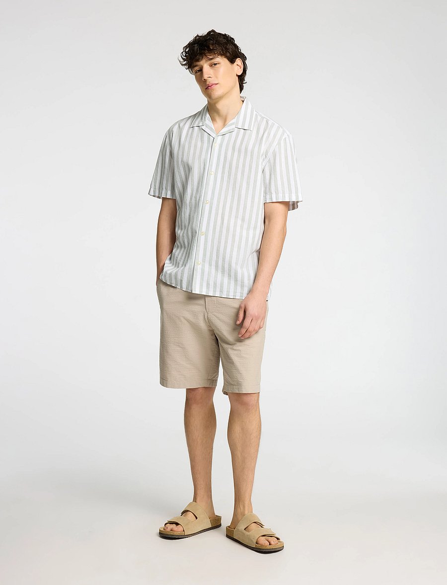 Selected - SLHRELAXSUN SHIRT SS RESORT - hørskjorter - iceberg green - 4