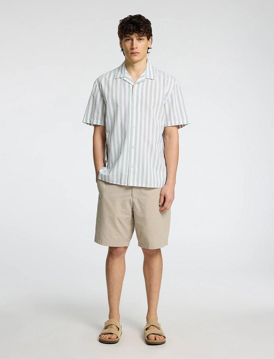 Selected - SLHRELAXSUN SHIRT SS RESORT - hørskjorter - iceberg green - 5