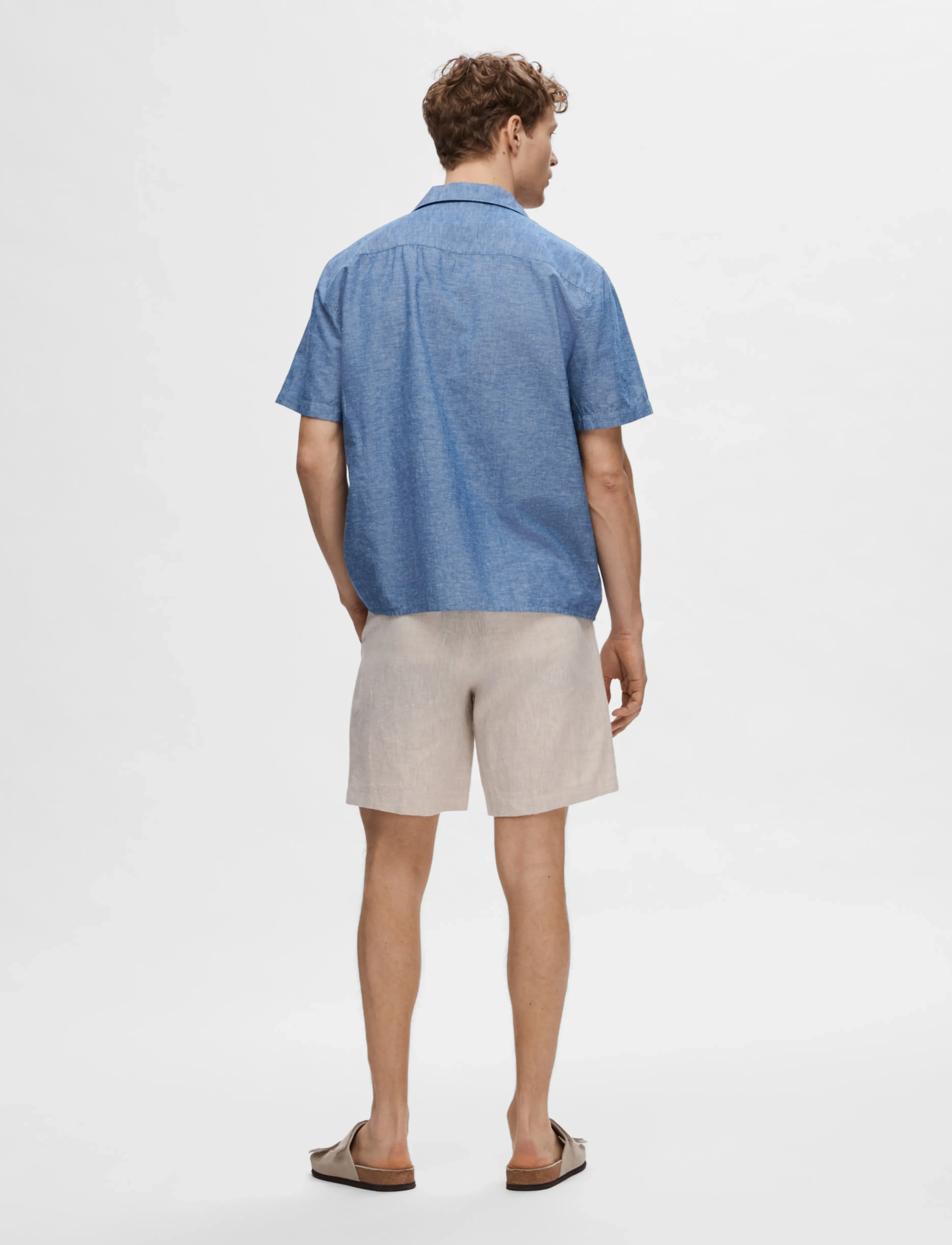 Selected - SLHRELAXSUN SHIRT SS RESORT - chemises de lin - medium blue denim - 2