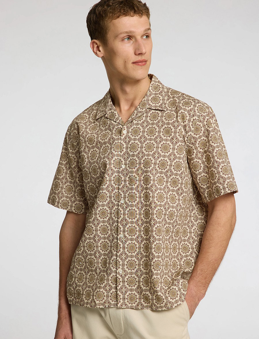 Selected - SLHRELAXSUN SHIRT SS RESORT - hørskjorter - oatmeal - 3