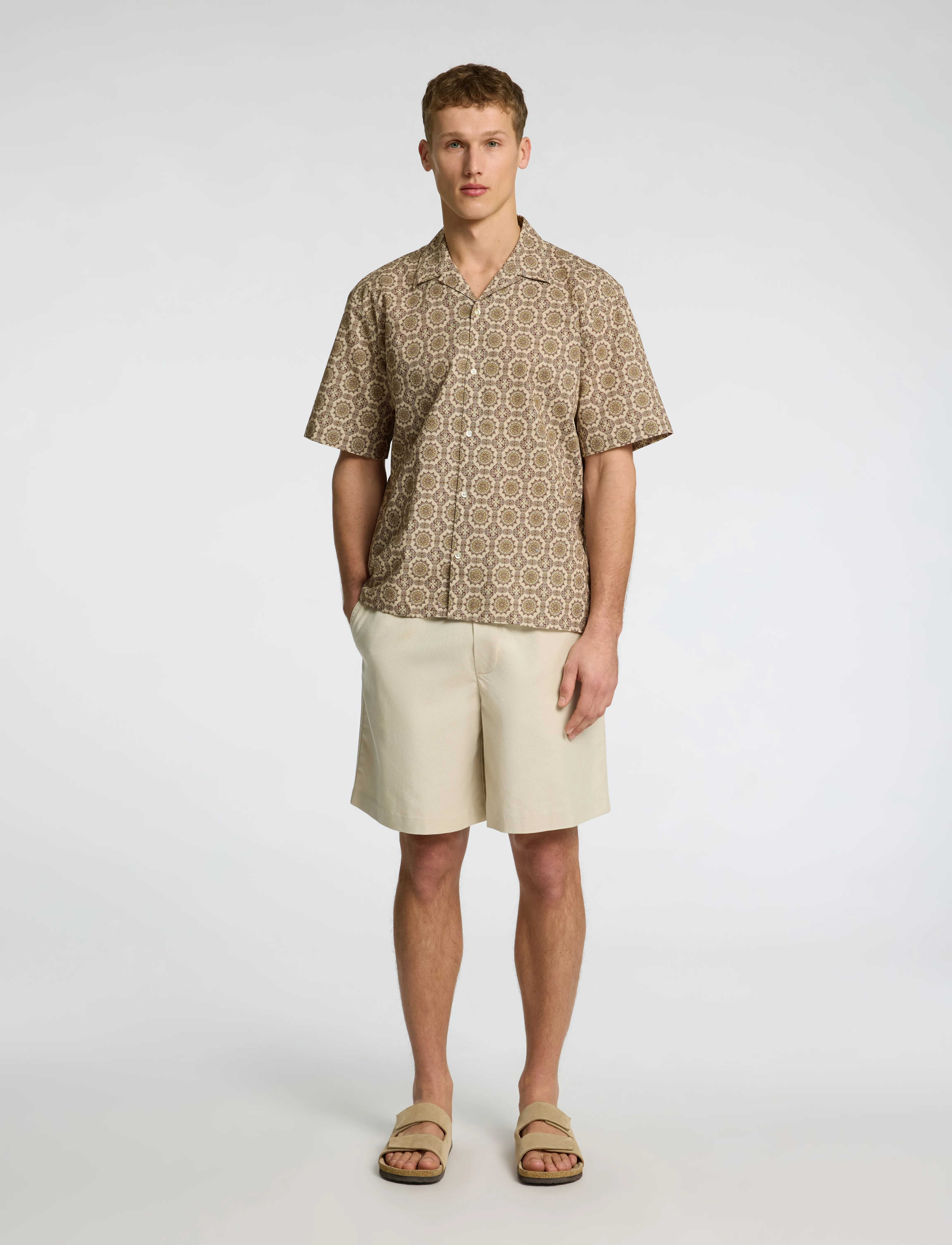 Selected - SLHRELAXSUN SHIRT SS RESORT - hørskjorter - oatmeal - 5