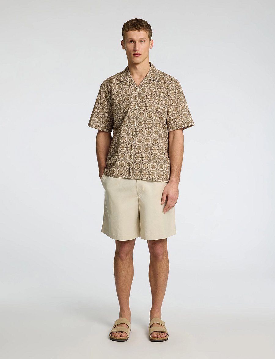 Selected - SLHRELAXSUN SHIRT SS RESORT - hørskjorter - oatmeal - 5