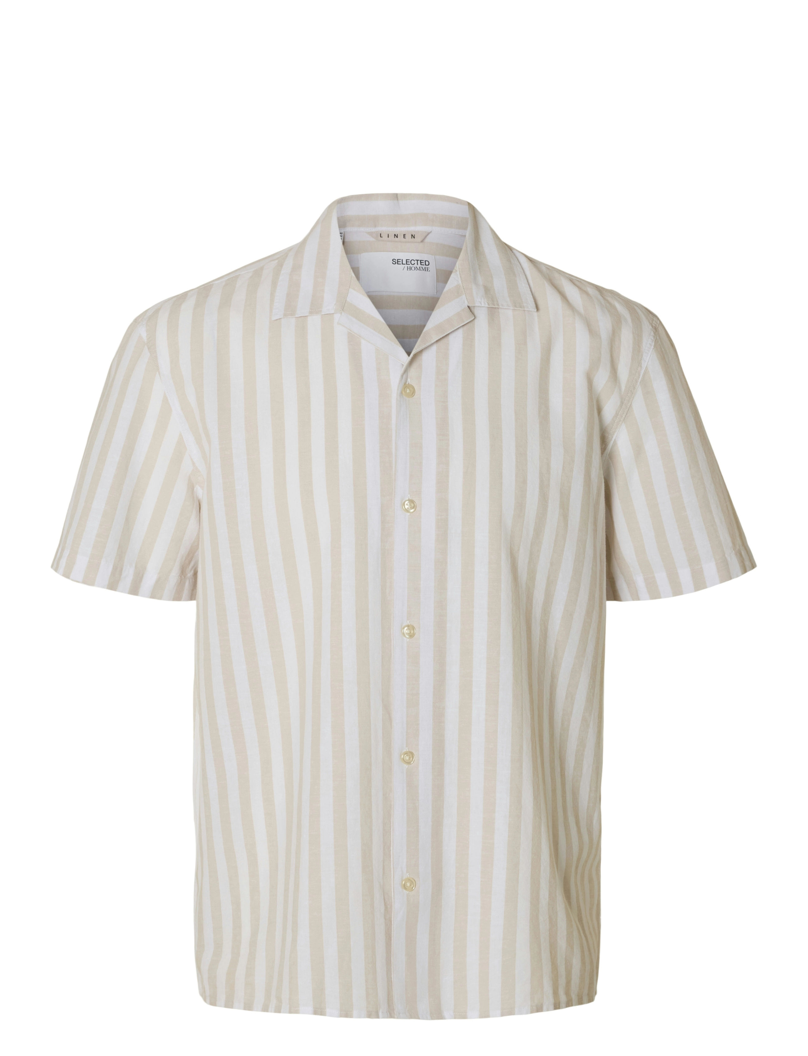 Selected SLHRELAXSUN SHIRT SS RESORT - Skjortor - PURE CASHMERE / beige