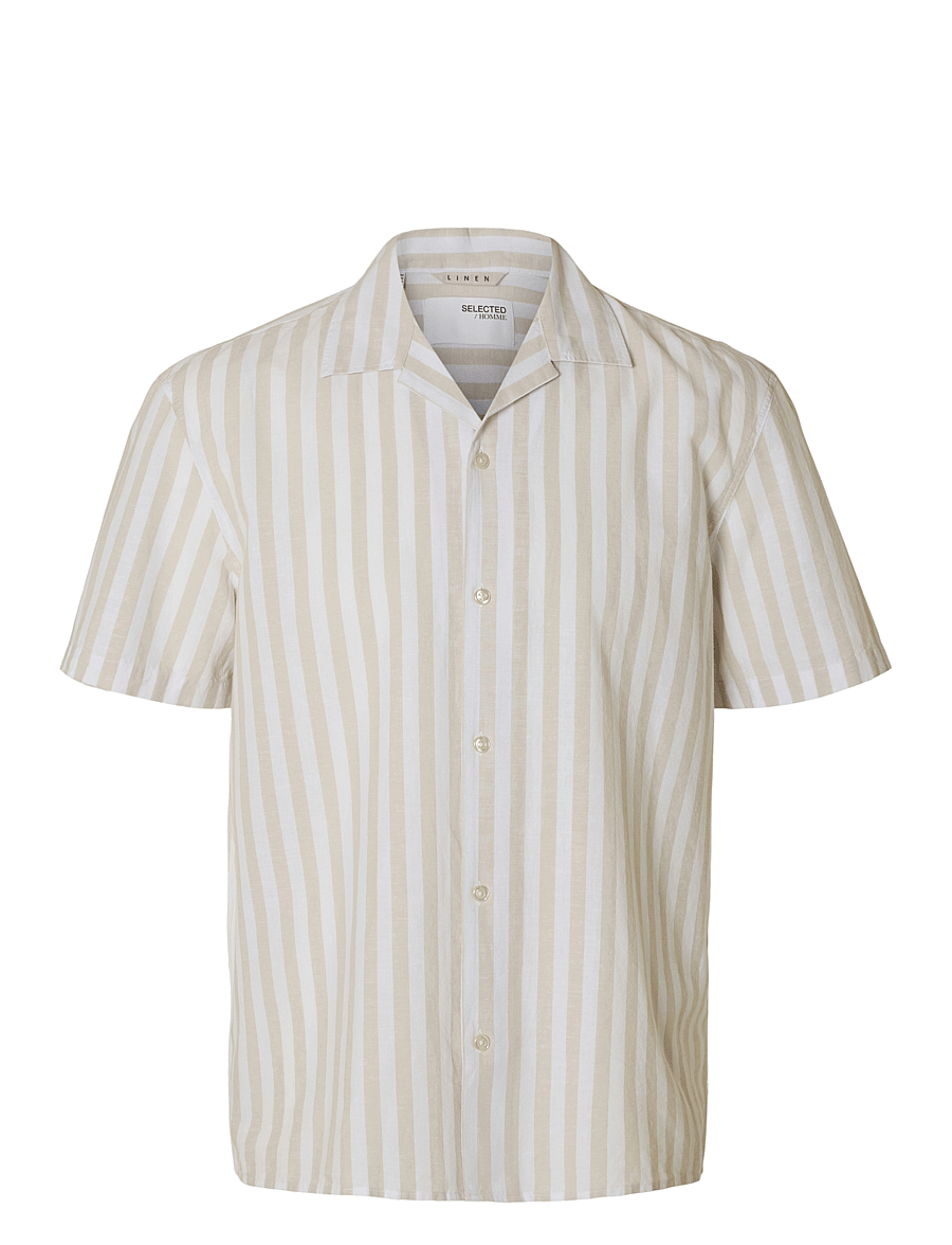 Selected - SLHRELAXSUN SHIRT SS RESORT - hørskjorter - pure cashmere - 1