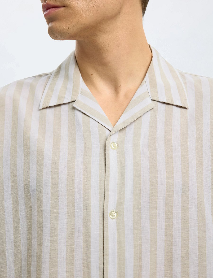 Selected - SLHRELAXSUN SHIRT SS RESORT - hørskjorter - pure cashmere - 4