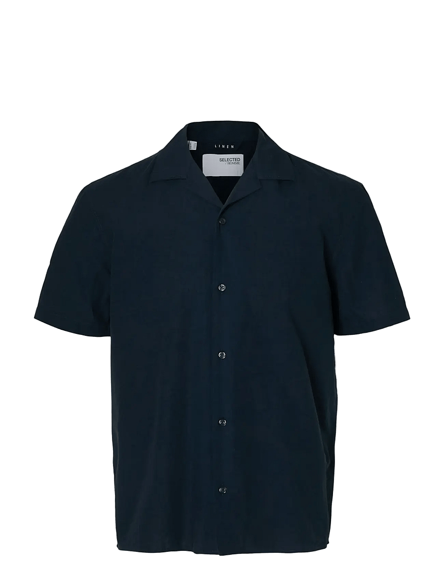 Selected - SLHRELAXSUN SHIRT SS RESORT - hørskjorter - sky captain - 1