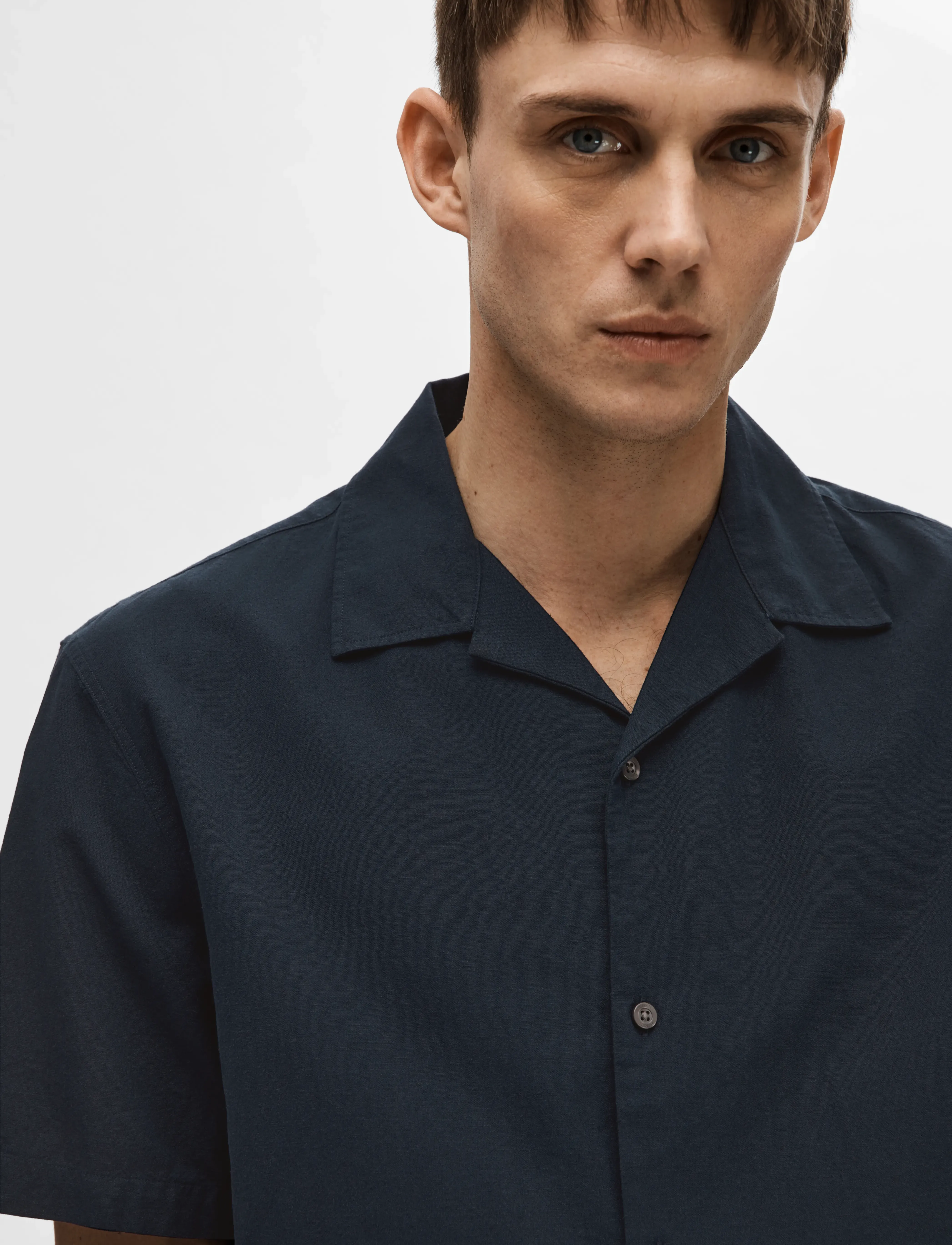 Selected - SLHRELAXSUN SHIRT SS RESORT - hørskjorter - sky captain - 4