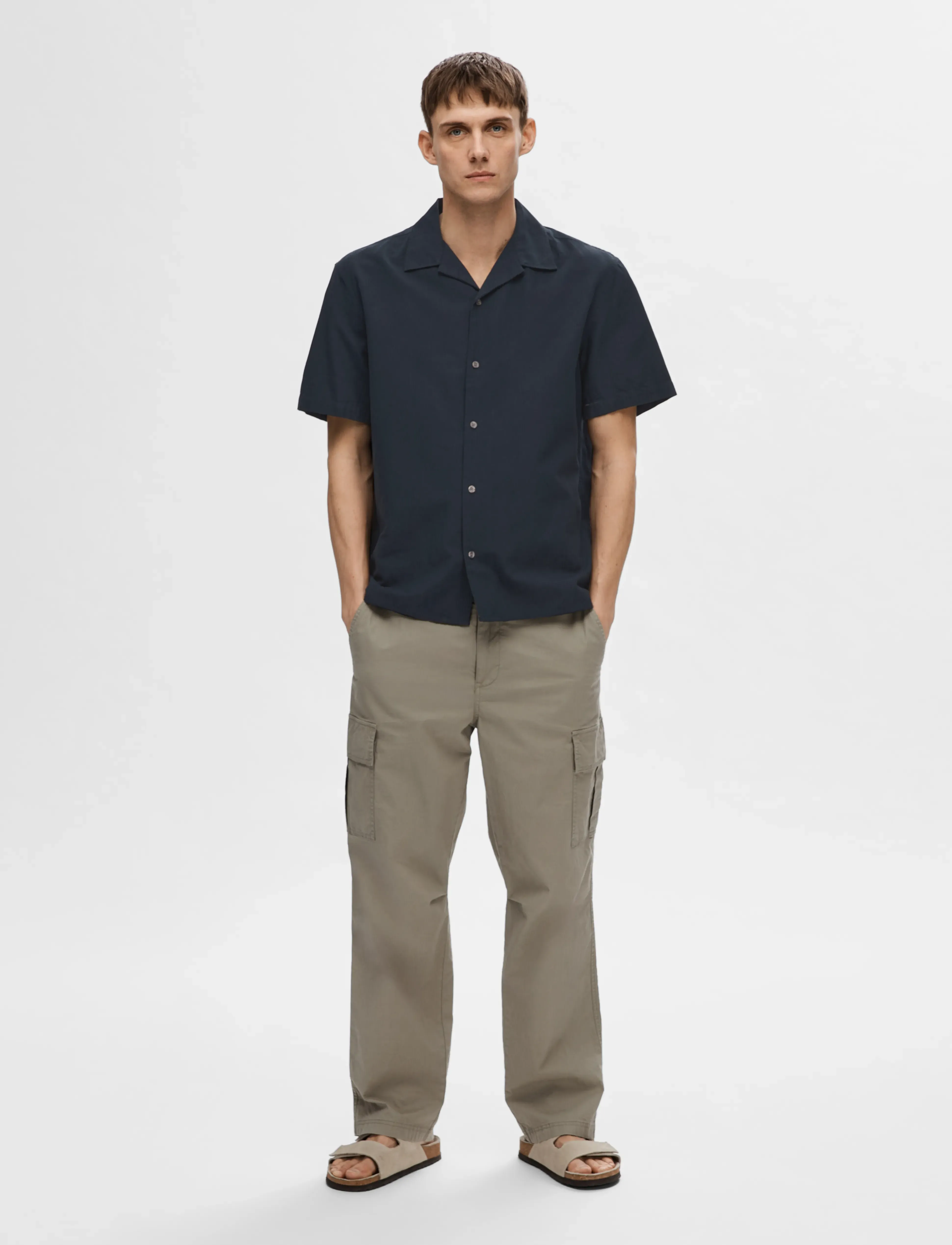 Selected - SLHRELAXSUN SHIRT SS RESORT - hørskjorter - sky captain - 5