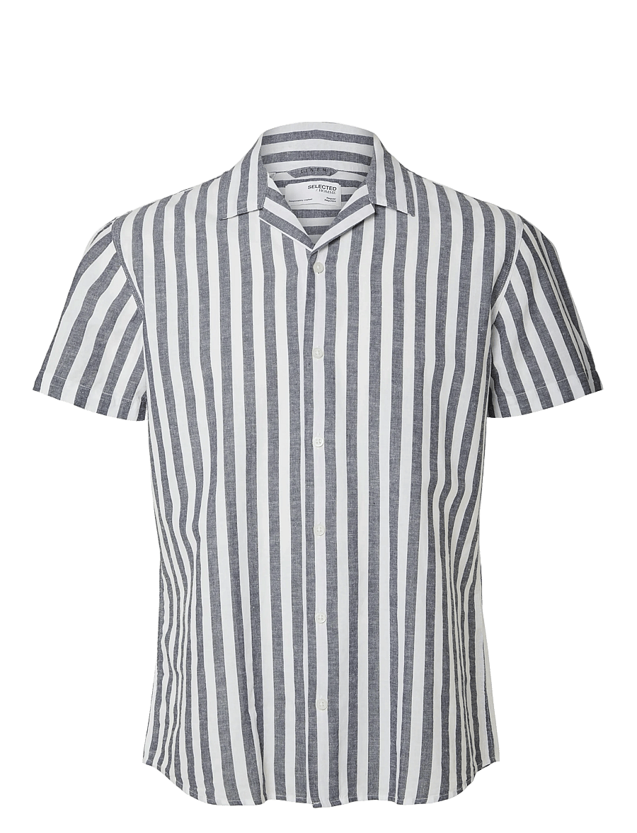 Selected - SLHRELAXSUN SHIRT SS RESORT - hørskjorter - sky captain - 1