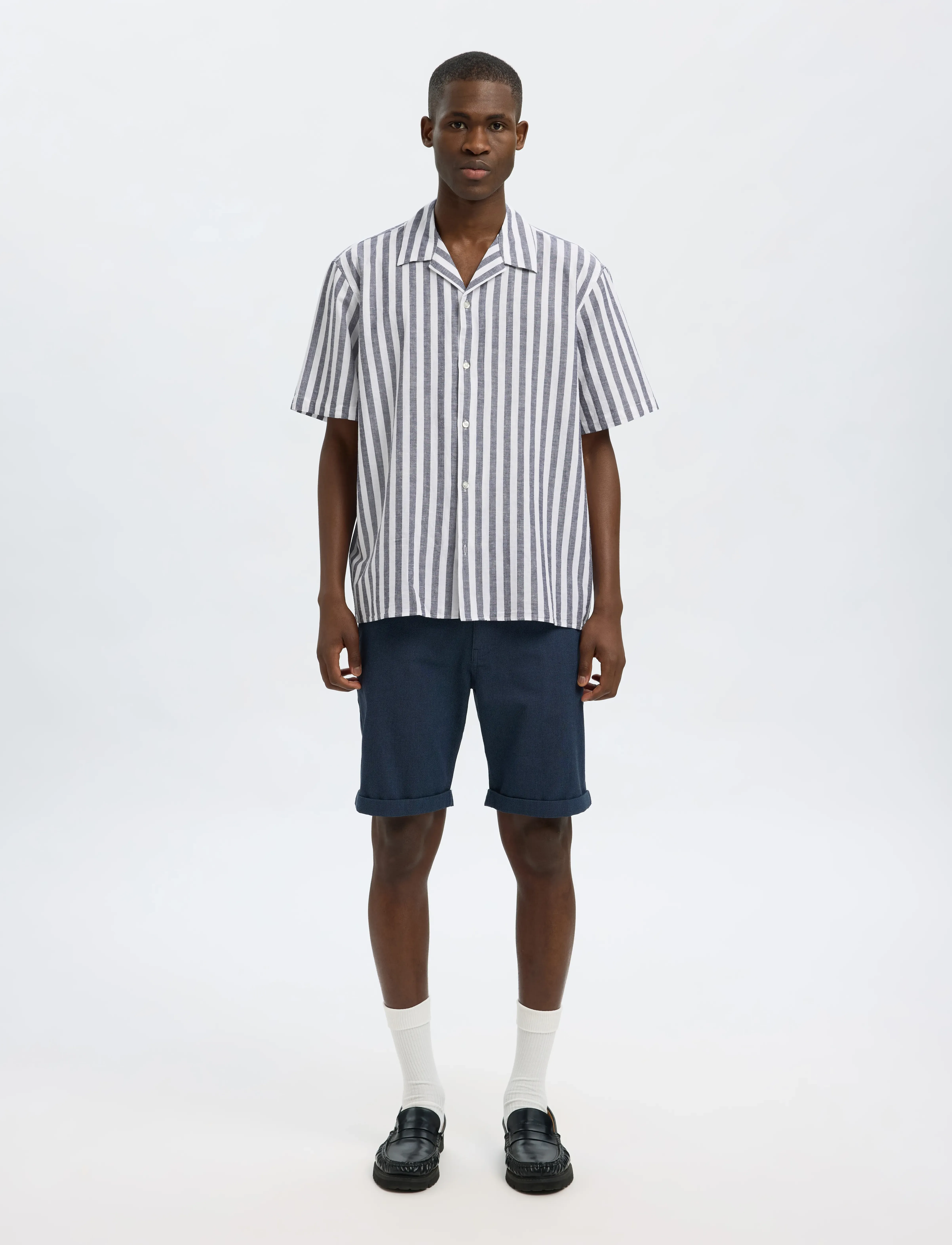 Selected - SLHRELAXSUN SHIRT SS RESORT - linased särgid - sky captain - 3