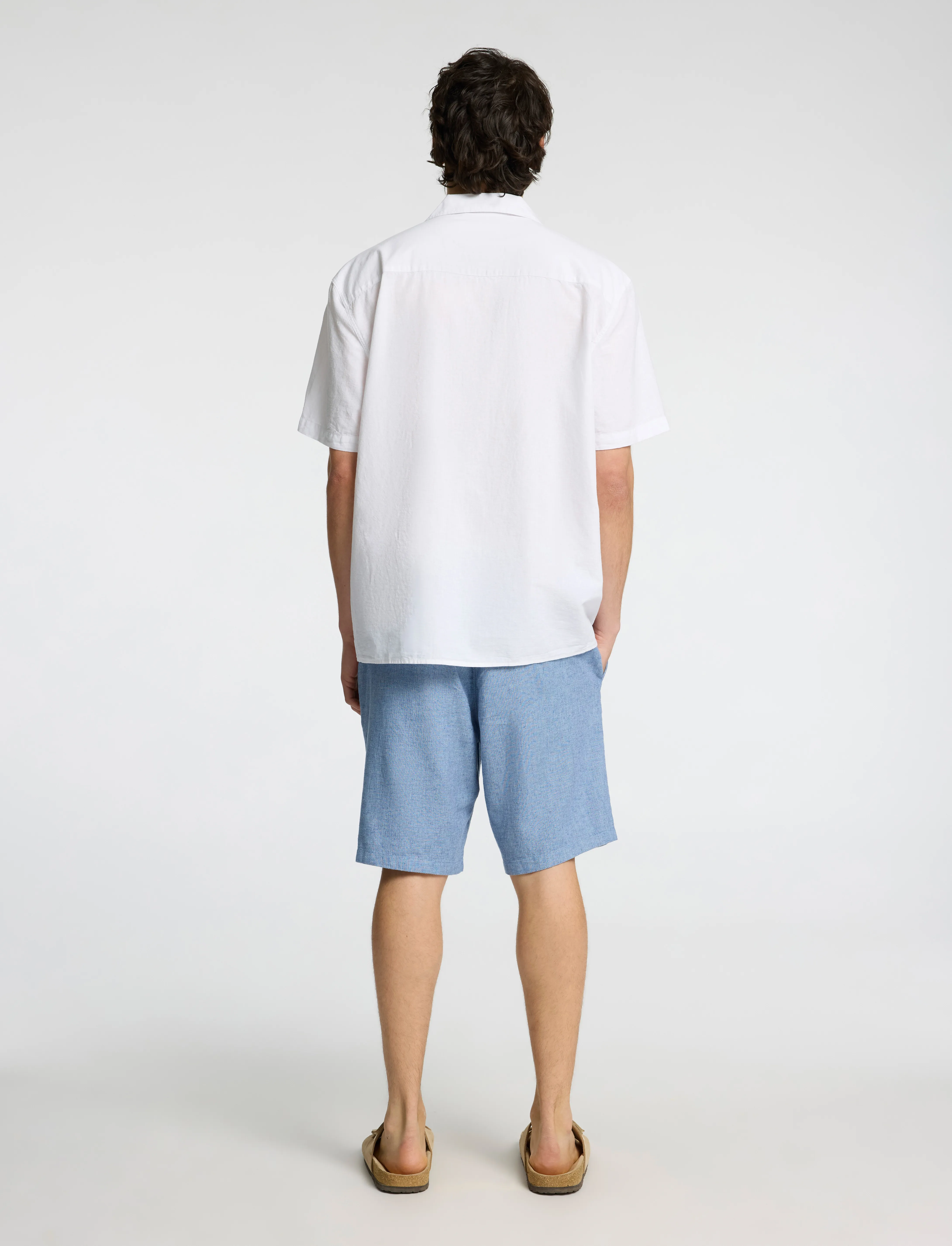 Selected - SLHRELAXSUN SHIRT SS RESORT - leinenhemden - white - 2