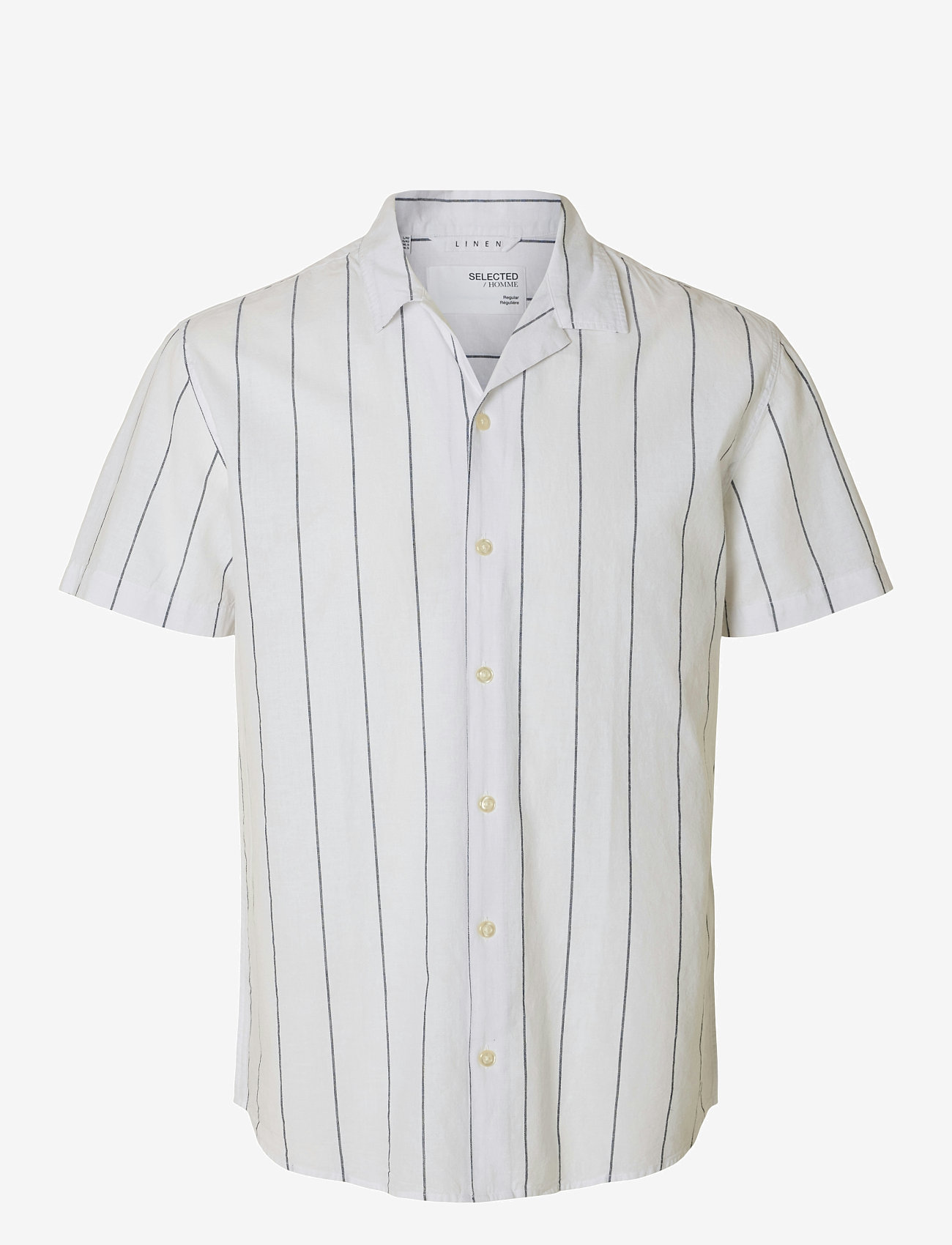 Selected - SLHRELAXSUN SHIRT SS RESORT - linased särgid - white - 1