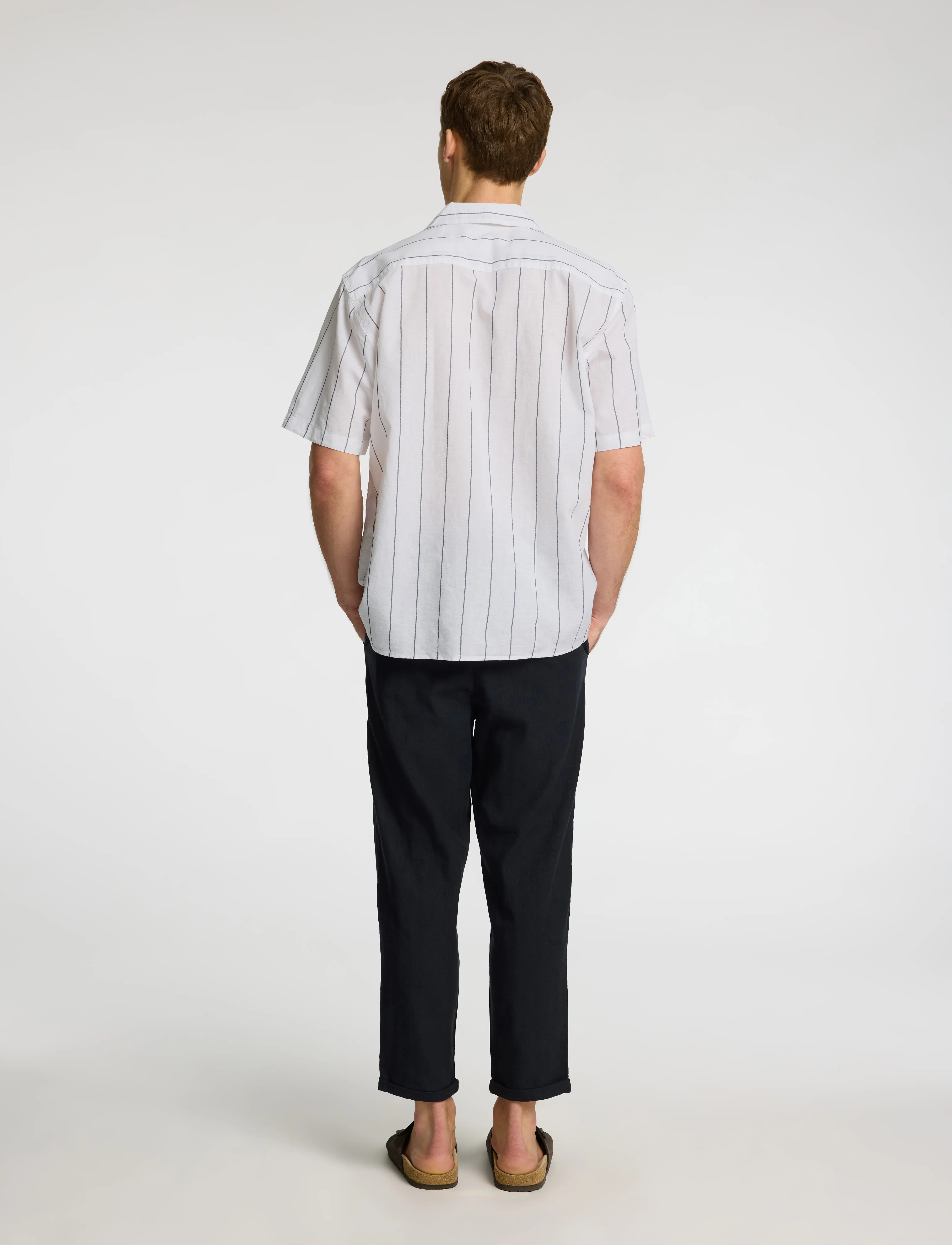 Selected - SLHRELAXSUN SHIRT SS RESORT - hørskjorter - white - 2