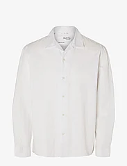Selected Homme - SLHRELAXNEW-LINEN SHIRT LS RESORT - linen shirts - bright white - 0