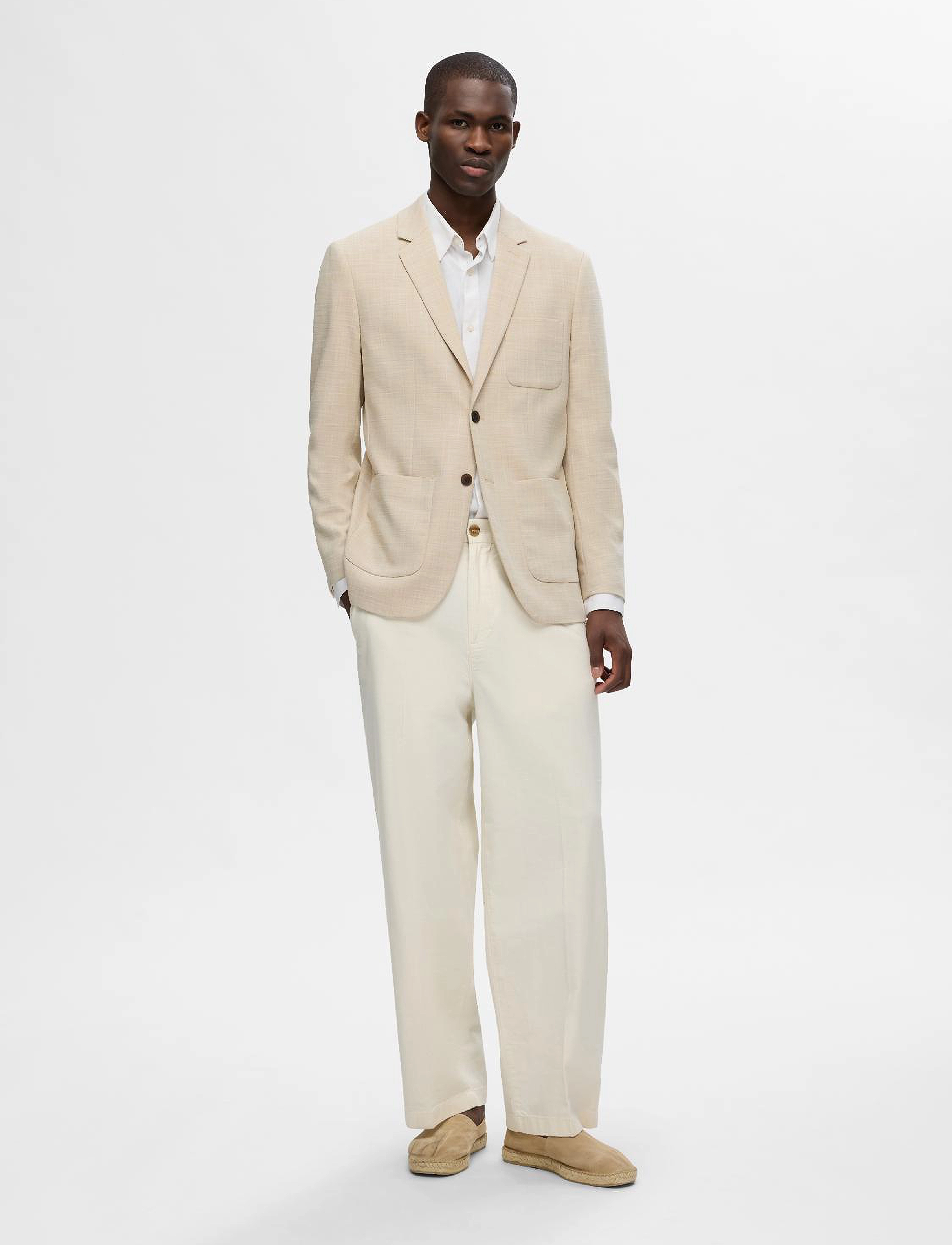 Selected - SLHSLIM-ALDER STRUCTURE BLZ - oatmeal - 4