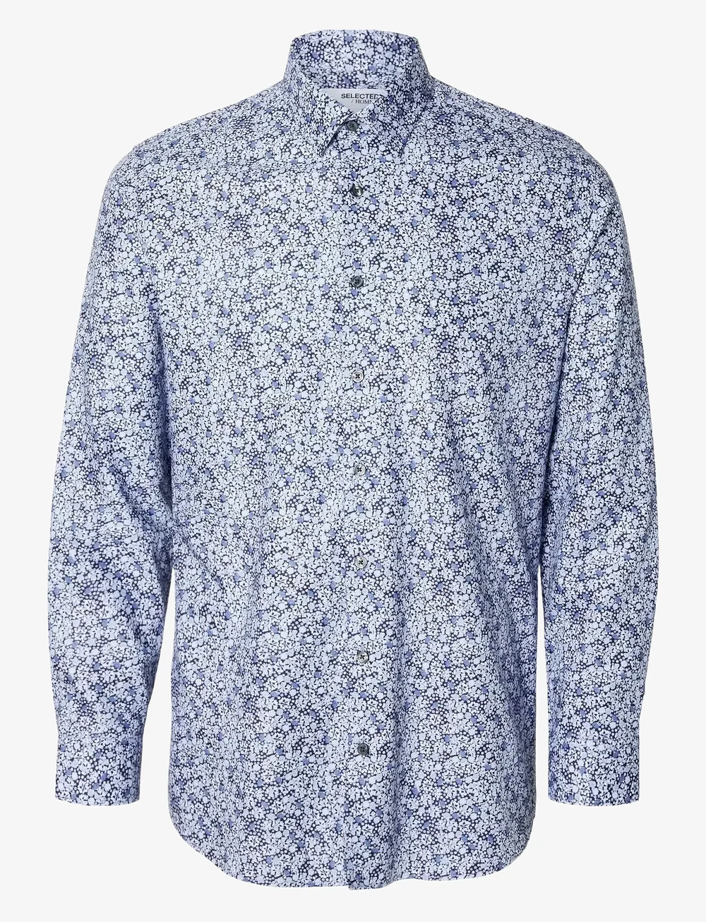 Selected - SLHSLIMSOHO-ETHAN AOP SHIRT LS - mustriga särgid - sky captain - 0