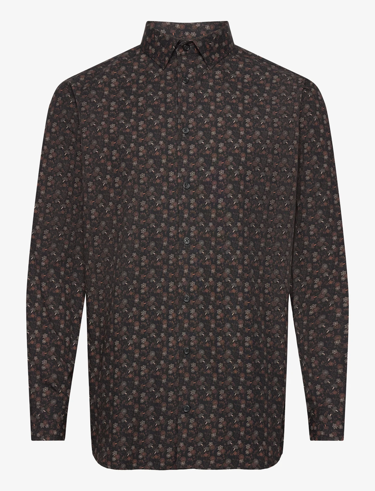Selected Homme - SLHSLIM-FLORAL AOP LS SHIRT EX - dalykinio stiliaus marškiniai - black - 0