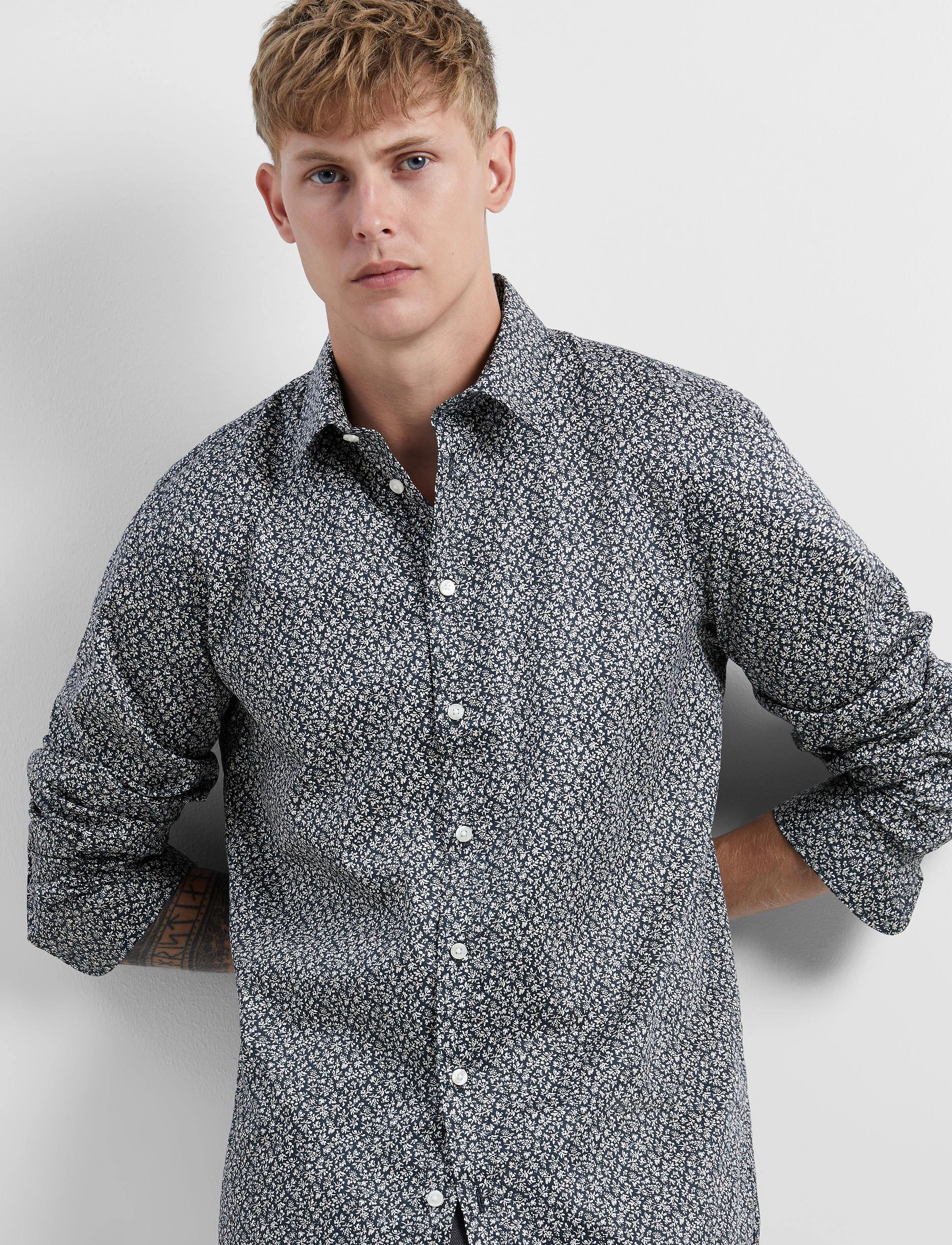 Selected Homme - SLHSLIMSOHO-AOP MIX SHIRT LS B - sky captain - 5