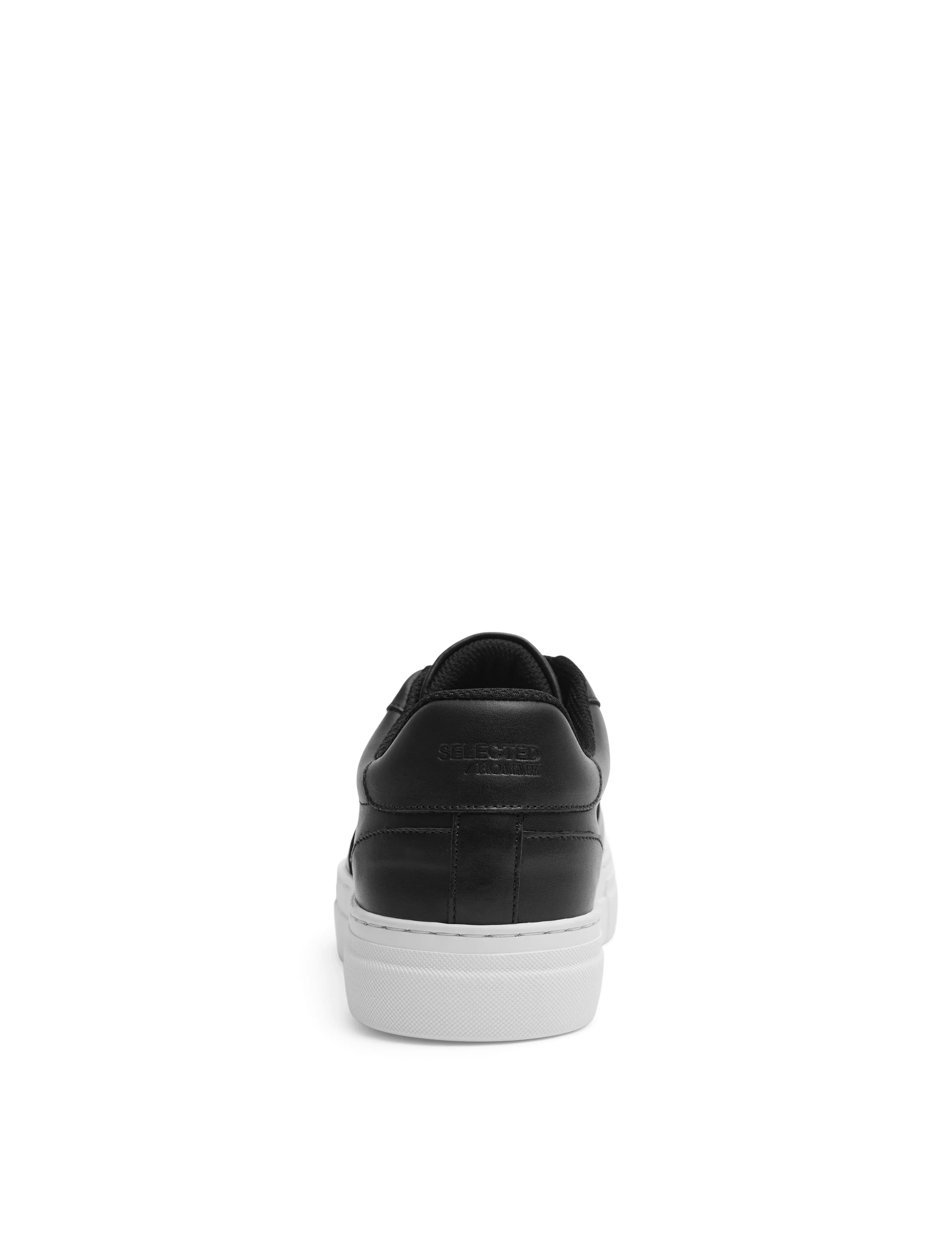 Selected - SLHHARALD LEATHER SNEAKER - black - 5