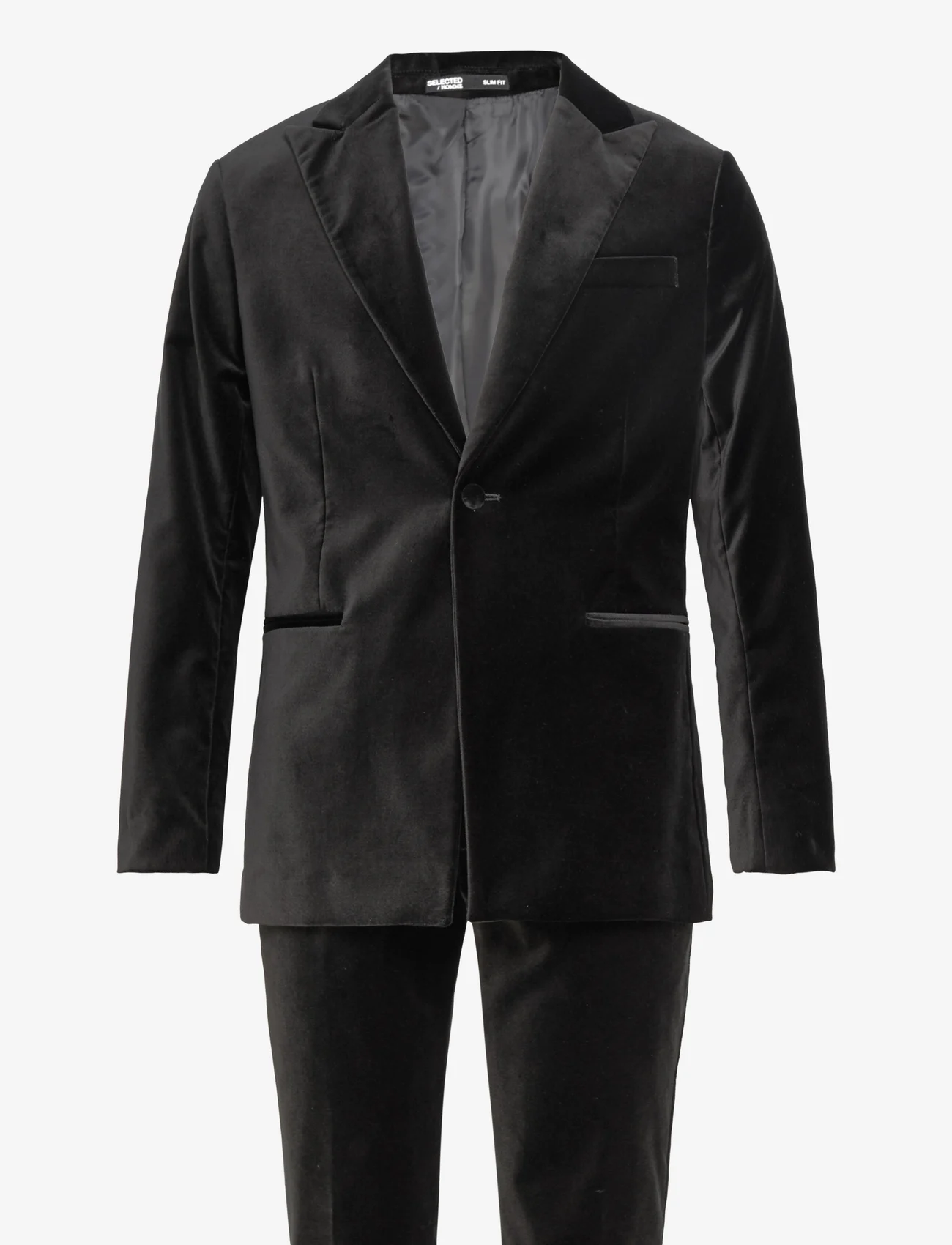 Selected Homme - SLHSLIM-HALE VELVET SUIT B - blazere - black - 0