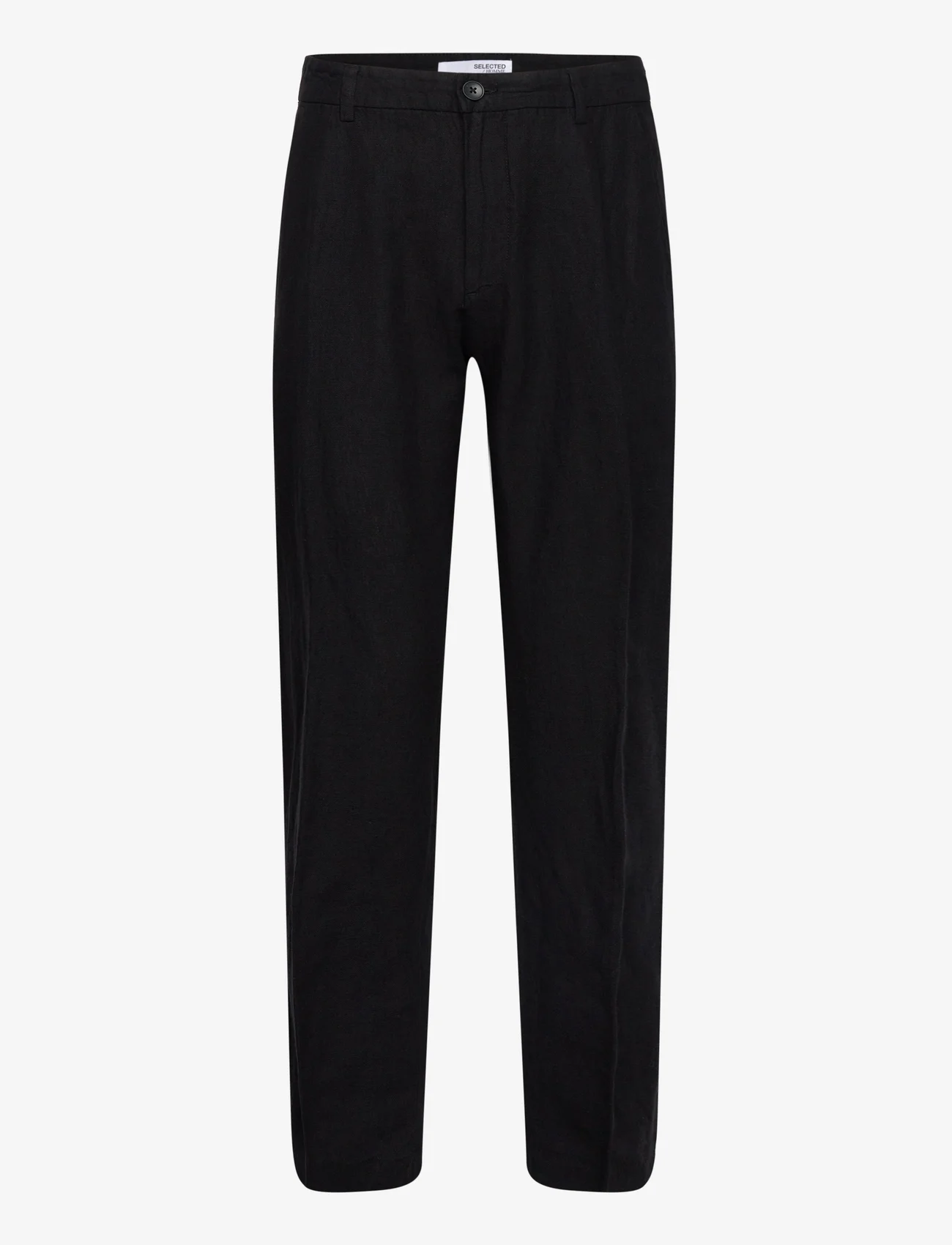 Selected Homme - SLH196-STRAIGHT MADS LINEN PANT NOOS - pellavahousut - black - 0