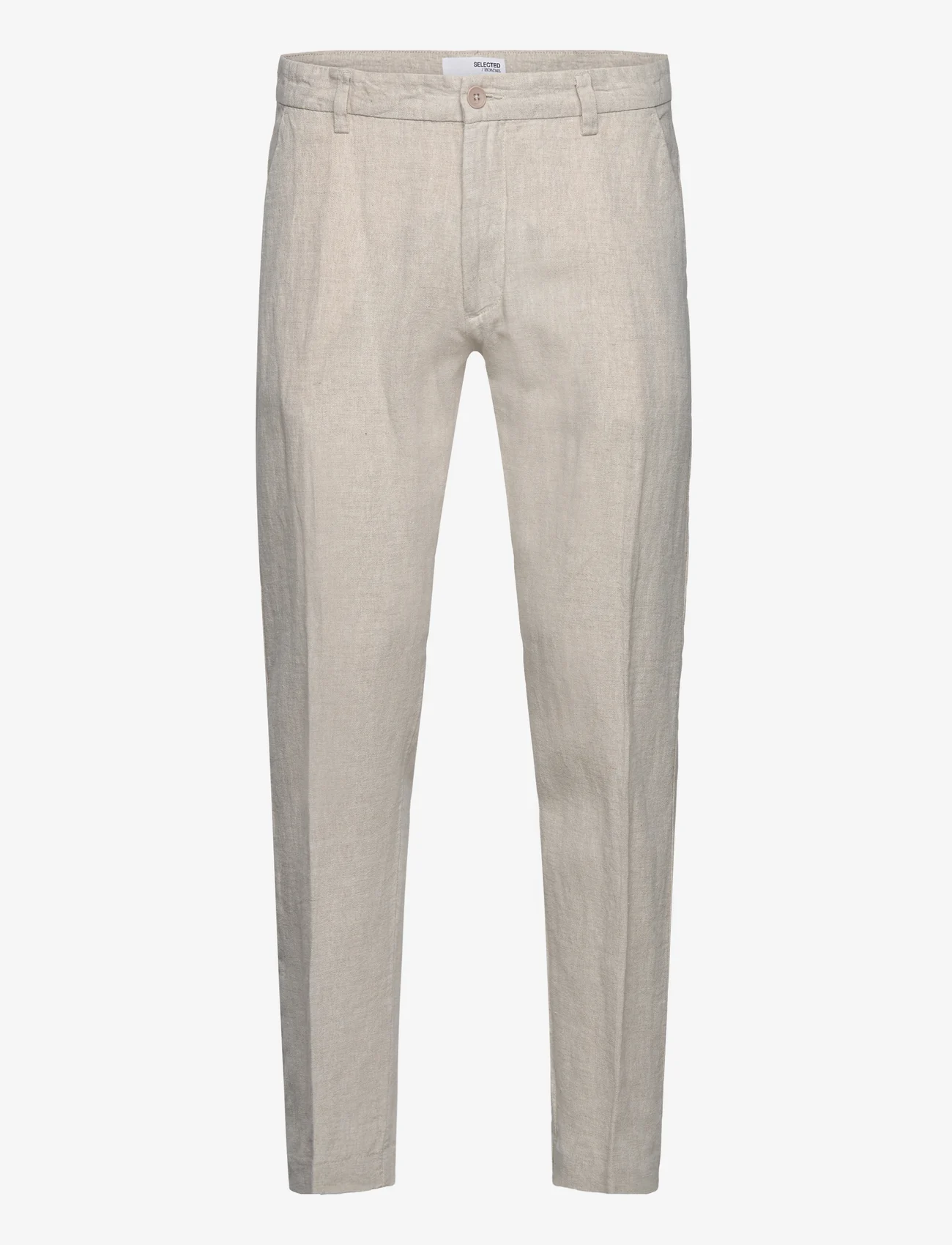 Selected Homme - SLH196-STRAIGHT MADS LINEN PANT NOOS - linnebyxor - pure cashmere - 0