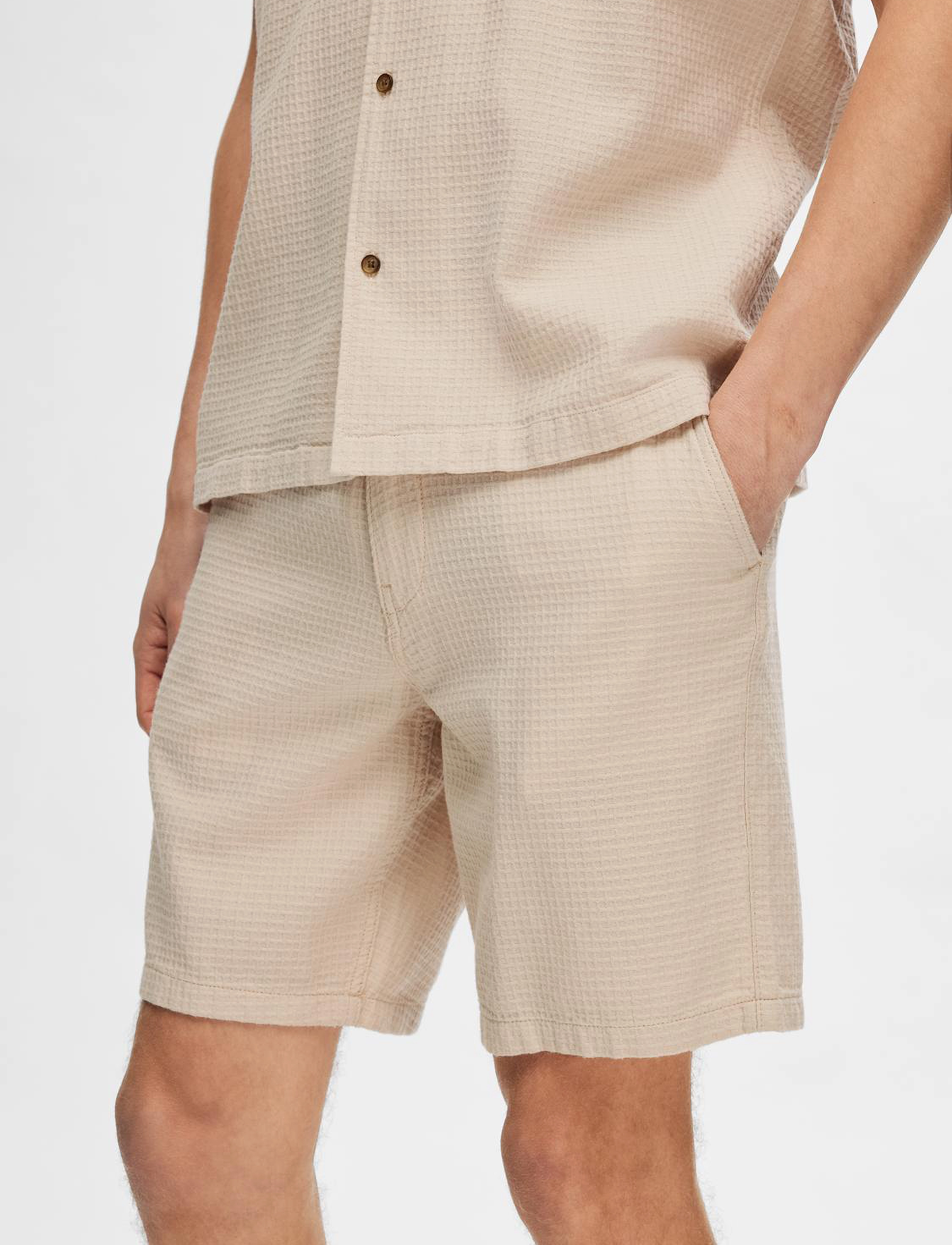 Selected Homme - SLHREGULAR-WEST SHORTS CAMP - oatmeal - 5