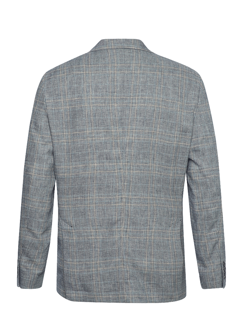 Selected - SLHREG-KANE LINEN CHECK BLZ - flint gray - 2